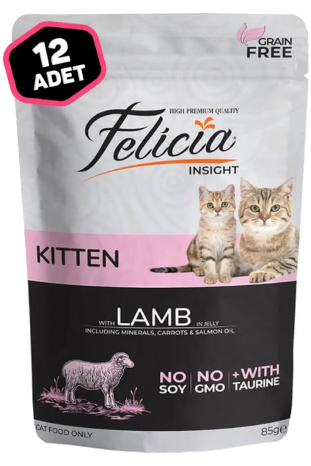 Felicia Kitten Kedi Pouch Kuzu 85 Gr X 12