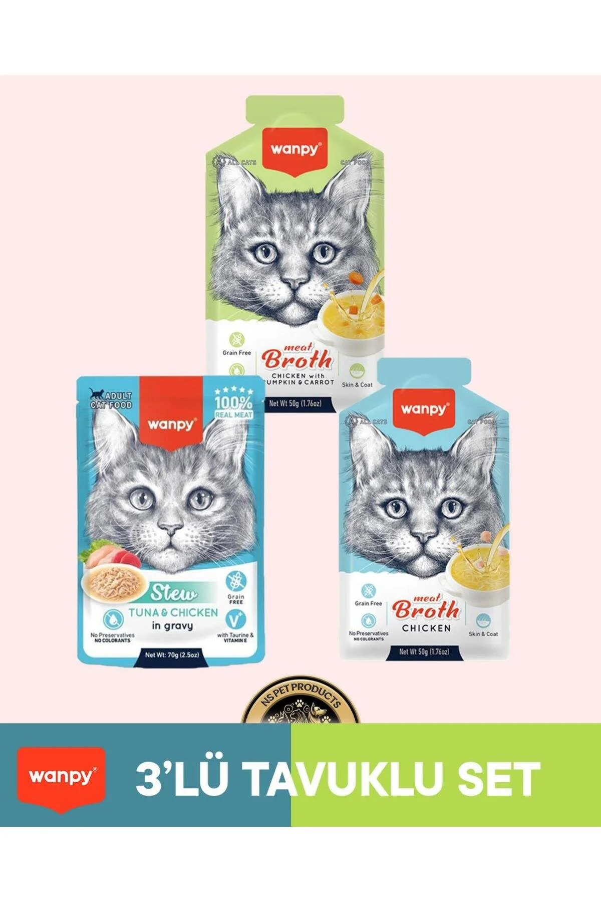 Wanpy Kedi Ödül 3 lü Set