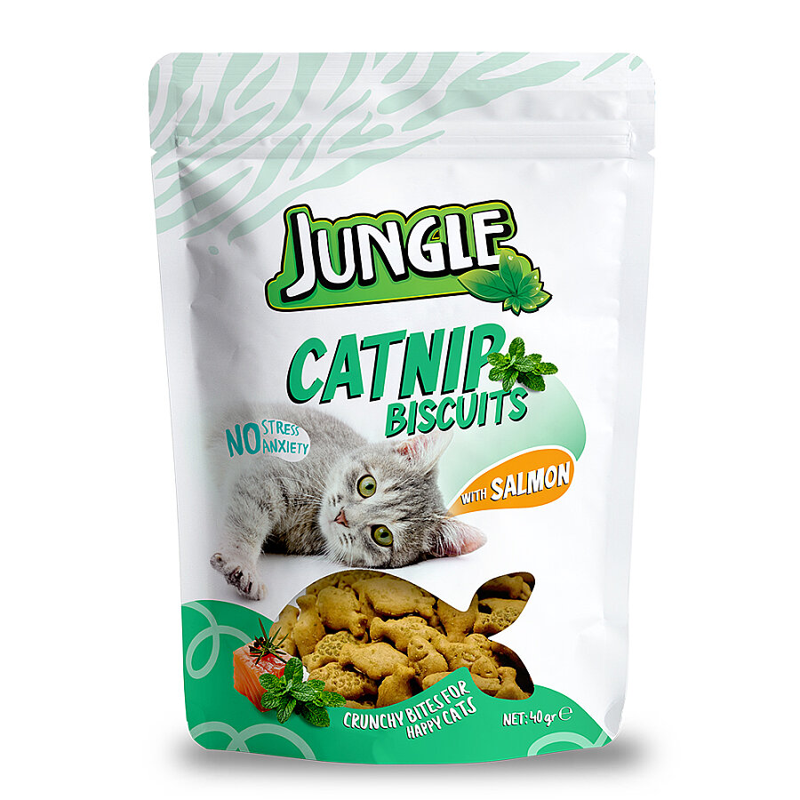 Jungle Somonlu Catnipli Kedi Bisküvisi 40 gr