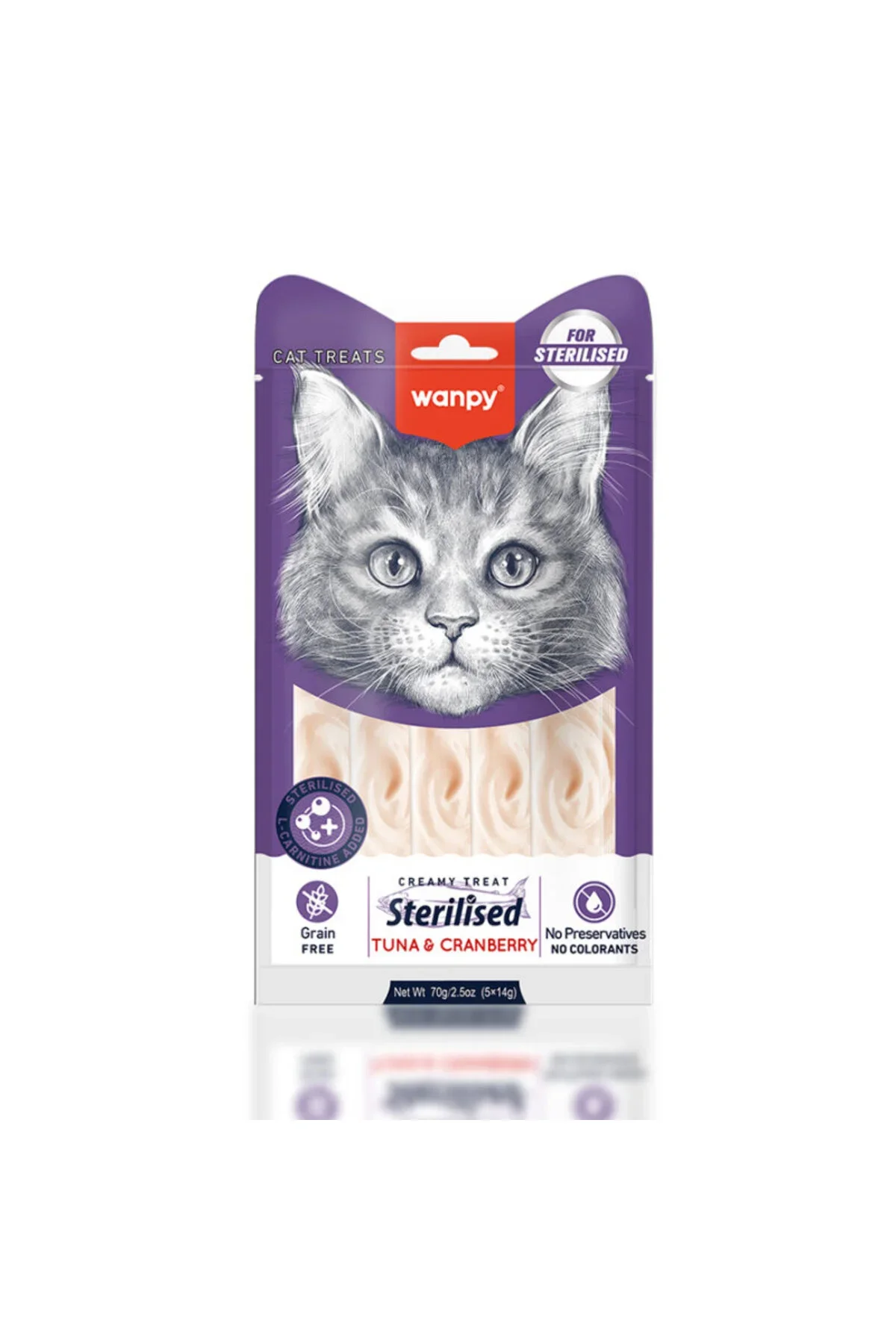 Wanpy Ton Balık Kızılcık Kısır Kedi Krema Ödül 5 li