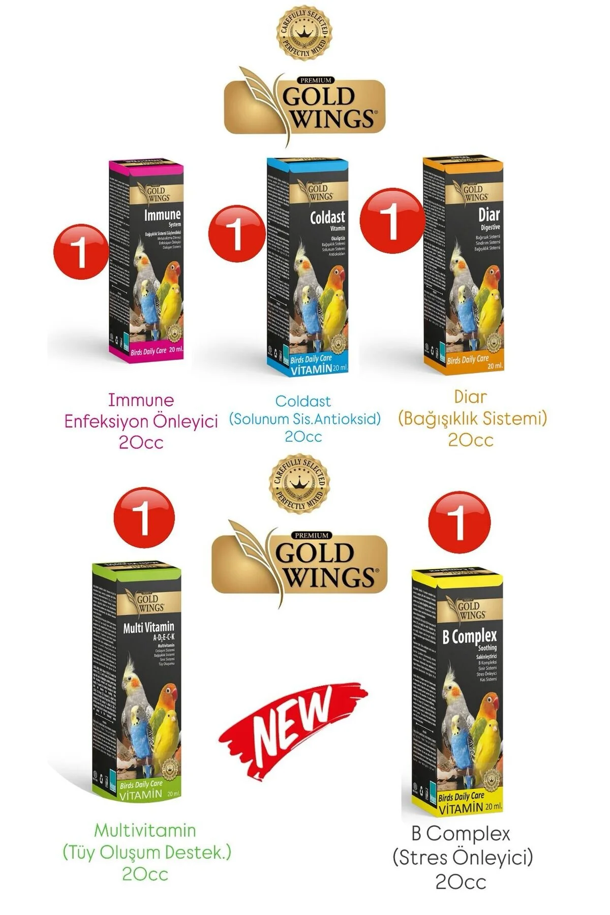 Gold Wings Premium Kuş Vitamin Seti