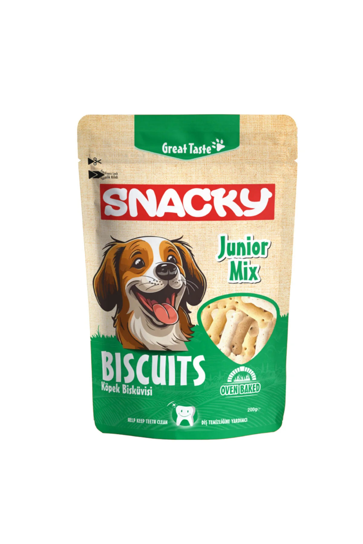 Snacky Junior Mix Fırınlanmış Köpek Bisküvisi 200 gr Köpek Ödülü