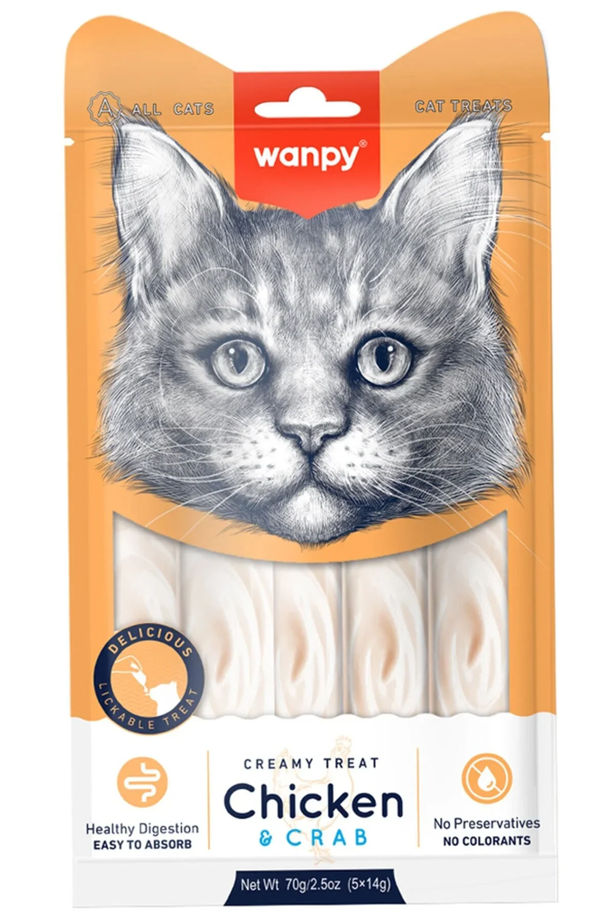 Wanpy Tavuk Yengeç Kedi Krema Ödül 5 li