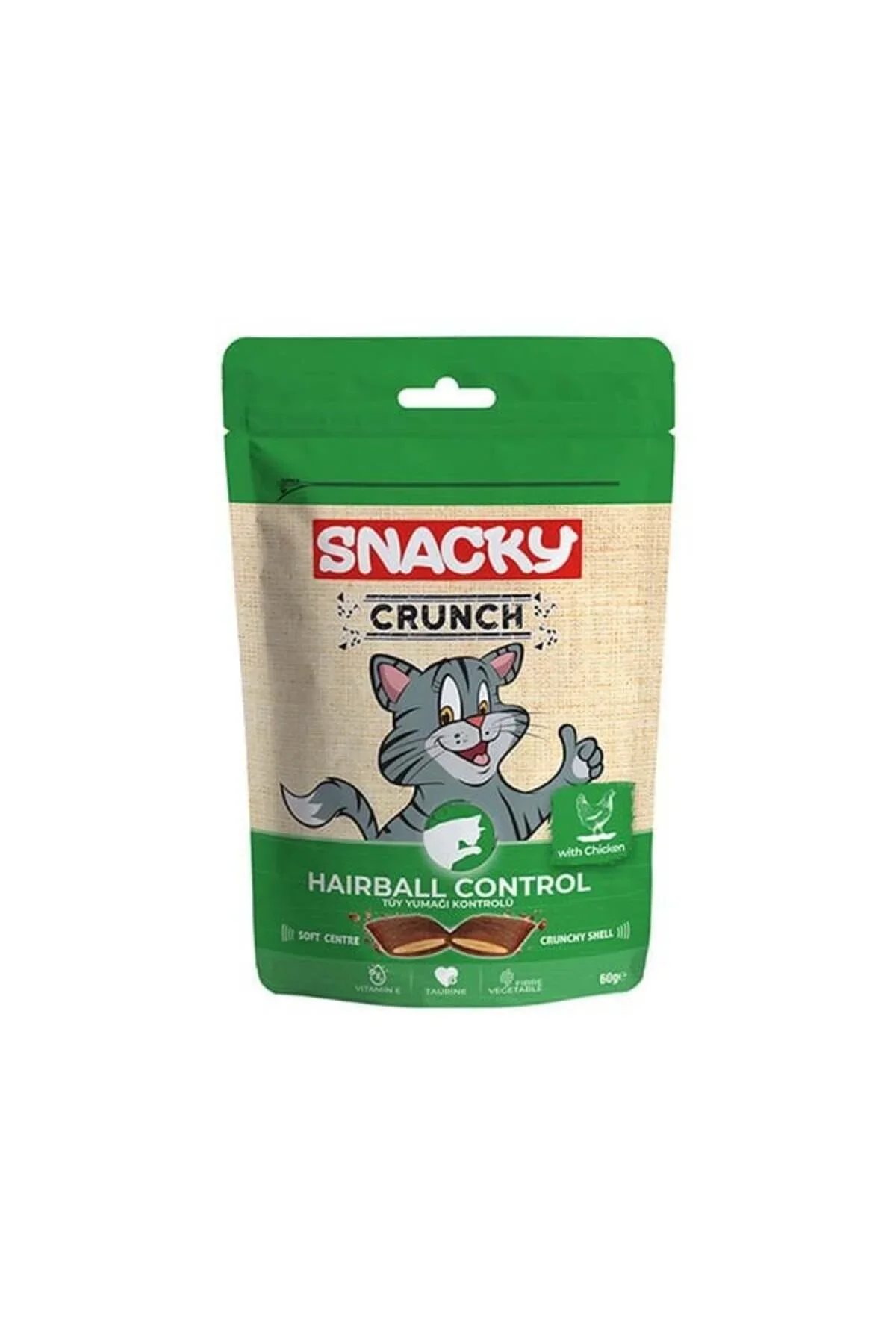 Snacky Kedi Crunch Ödül Hairball Control Tavuklu