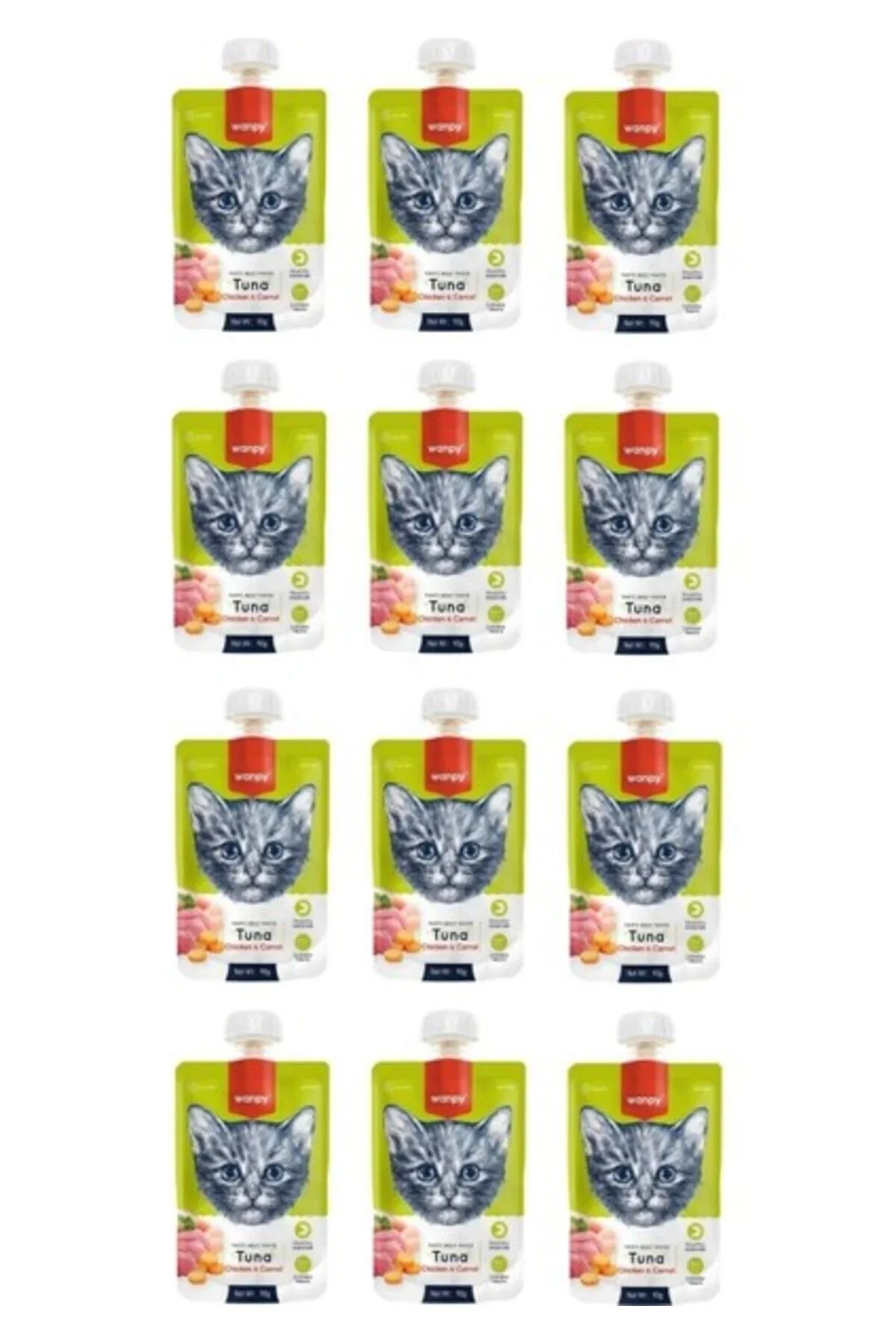 Wanpy Ton Havuç Kedi Et Ezmesi 90 Gr X 12
