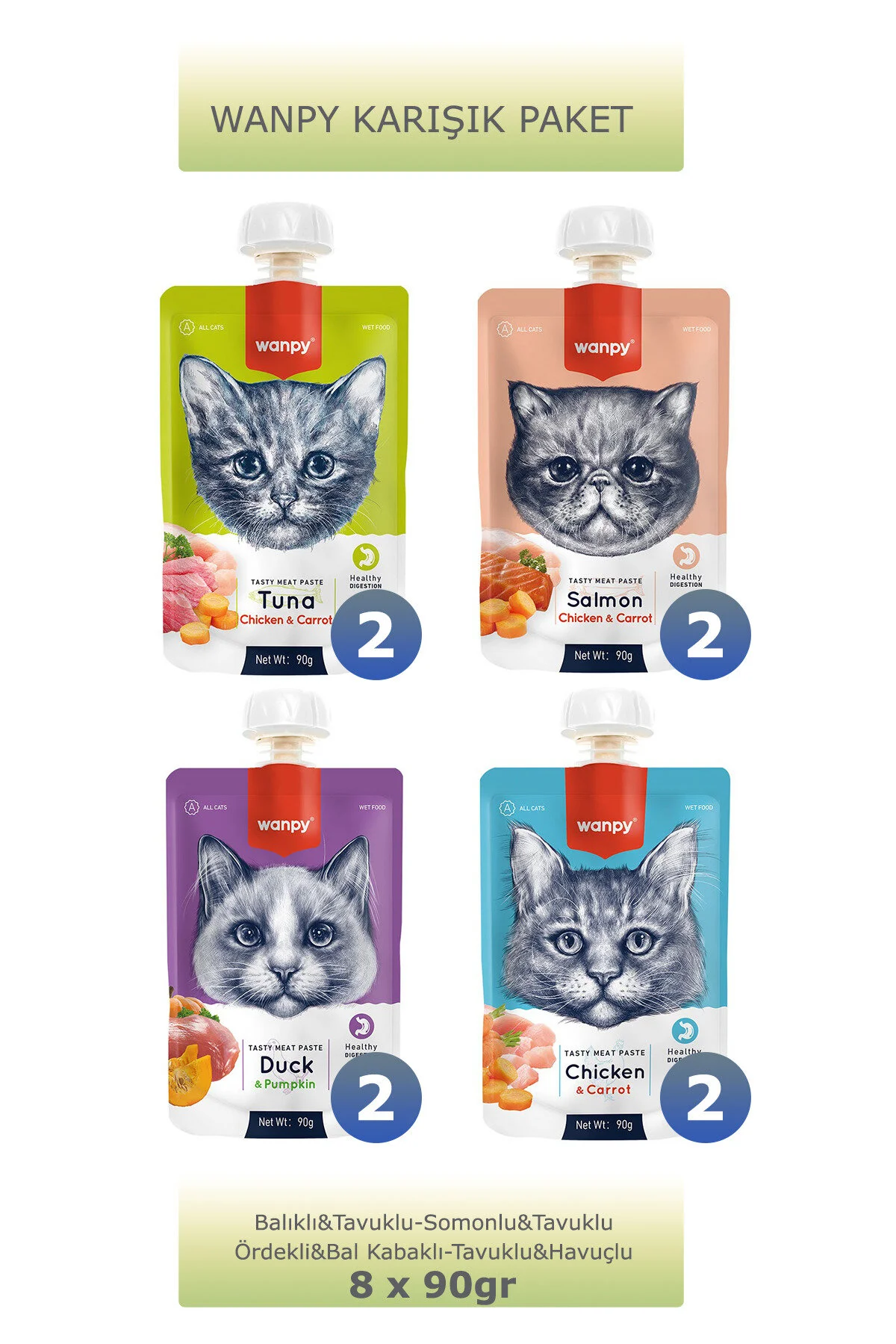 Wanpy Kedi Et Ezme 4 Çeşit X 8