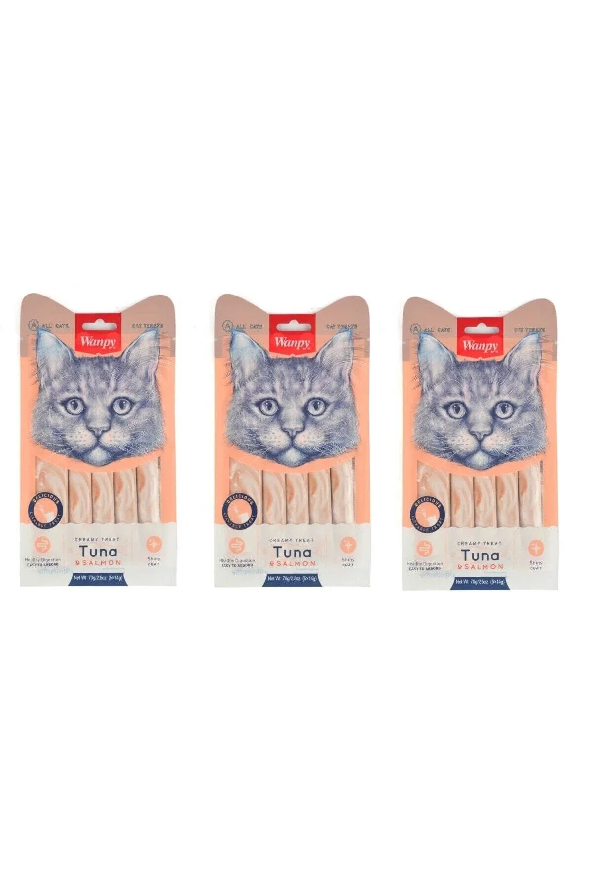 Wanpy Kedi Krema Ton Somon 5 x 14 Gr X 3
