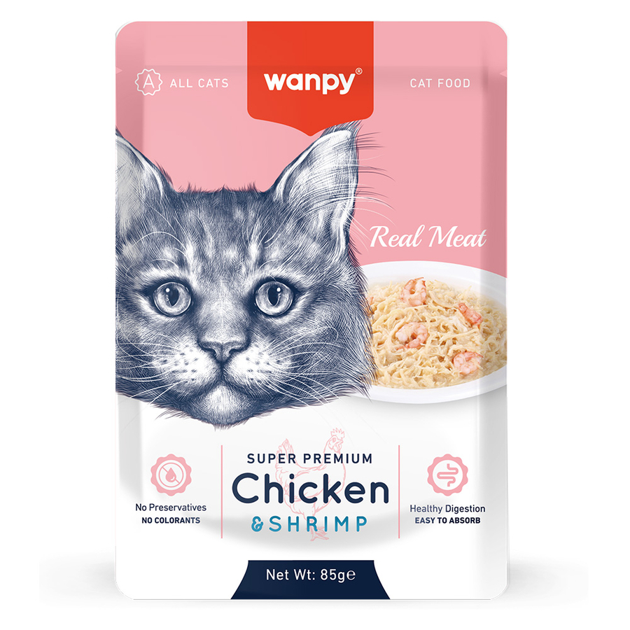 Wanpy Tavuk Karides Kedi Pouch 85 Gr