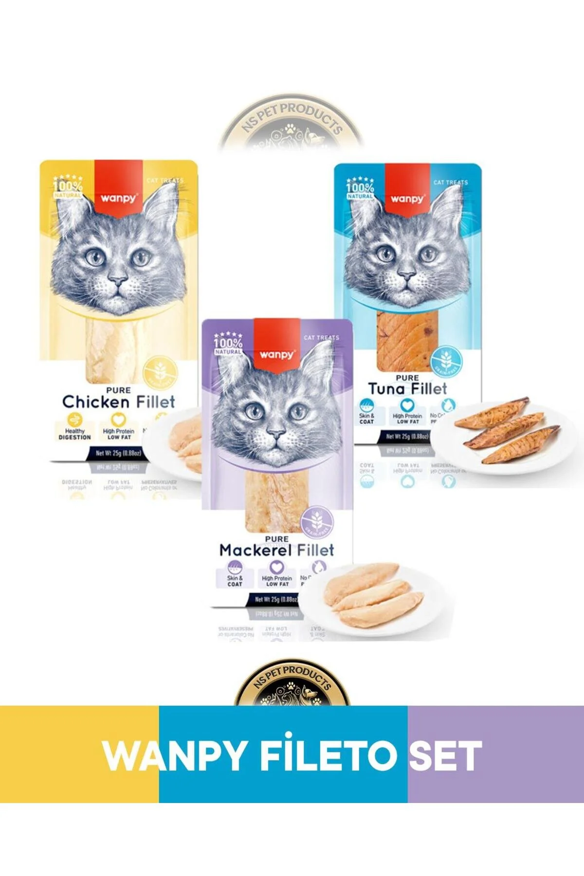 Wanpy Kedi Ödül Fleto 3 lü Set