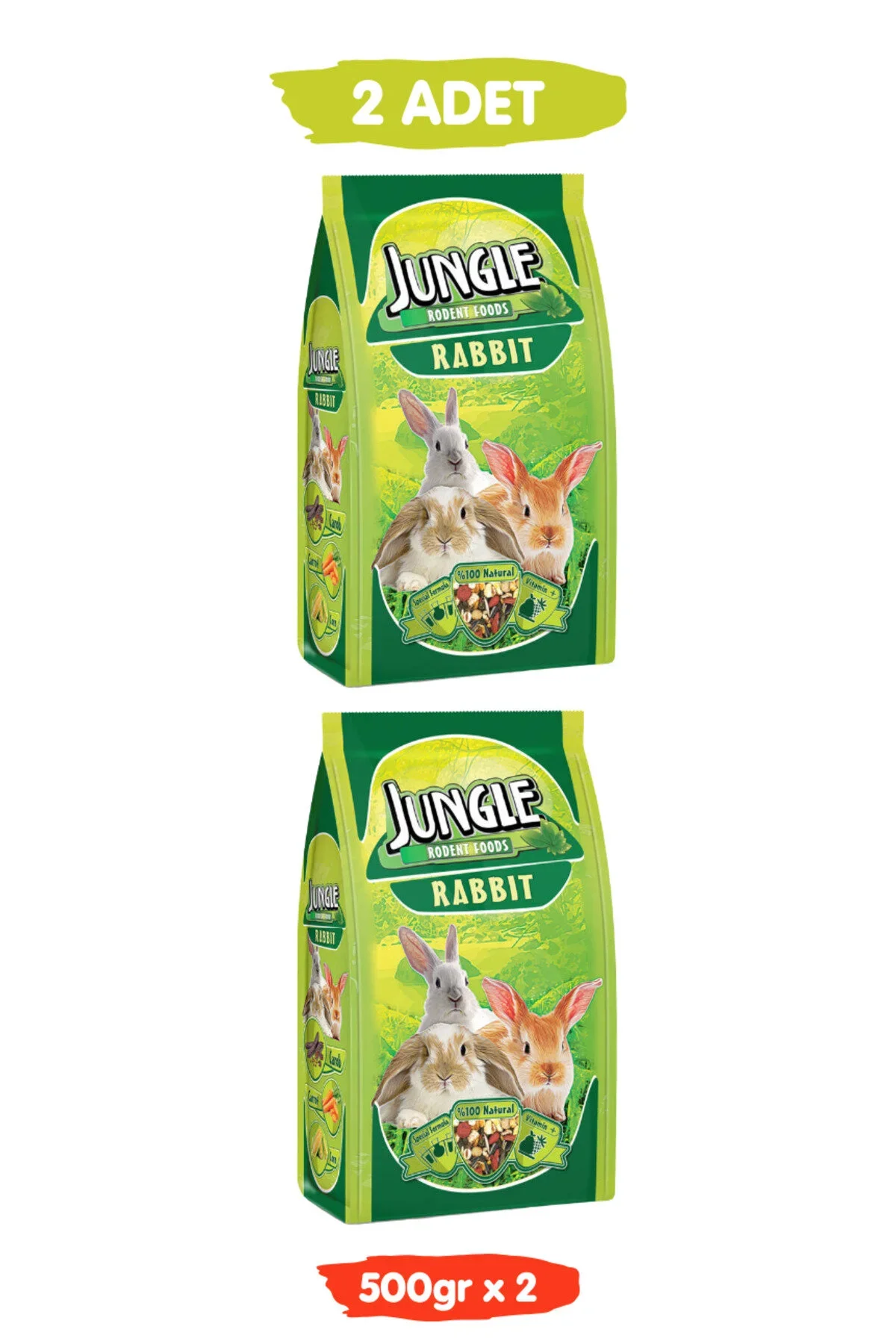 Jungle Tavşan Yemi 500 Gr X 2 Paket