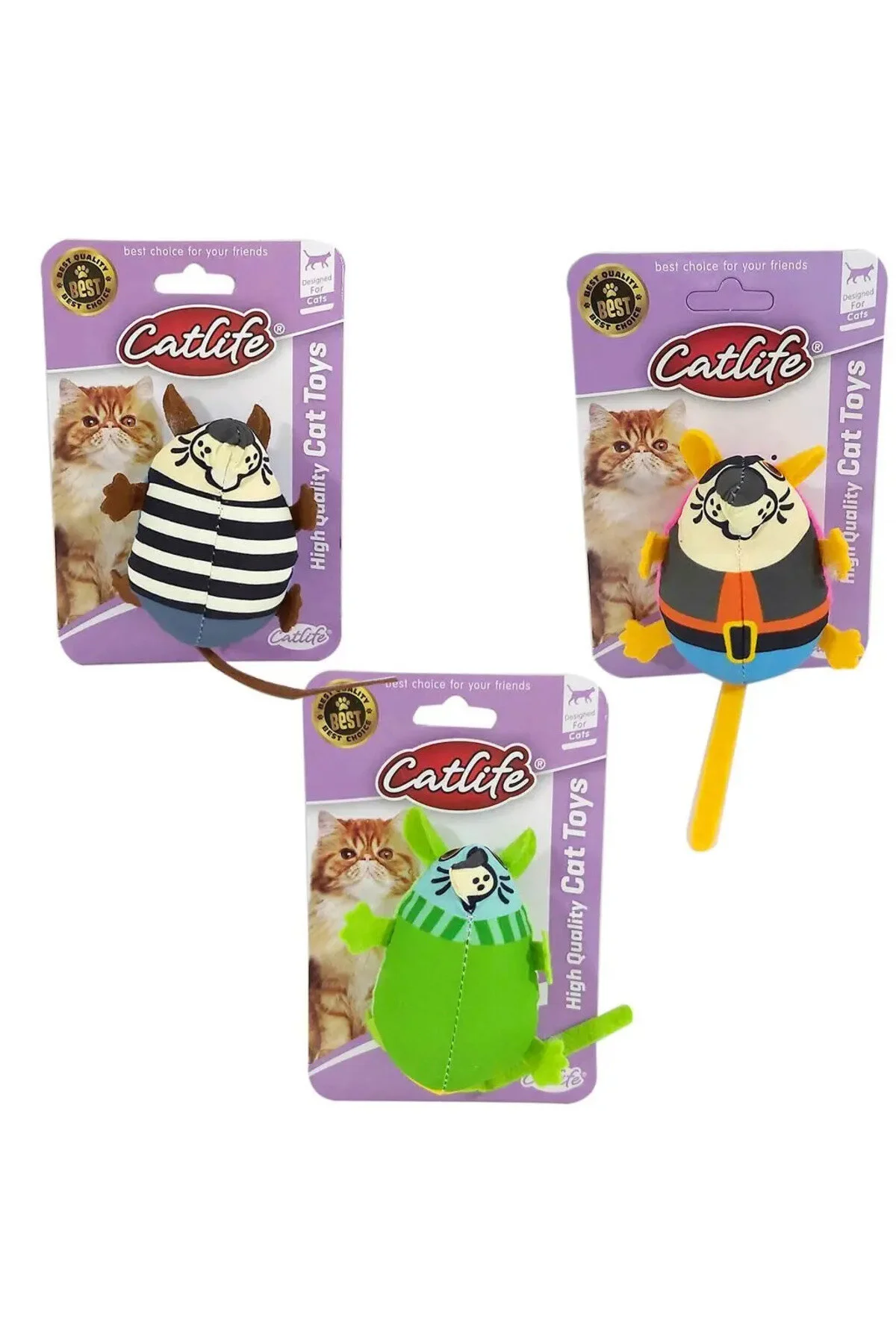 Catlife Kedi Oyuncak Renkli Fare Peluş