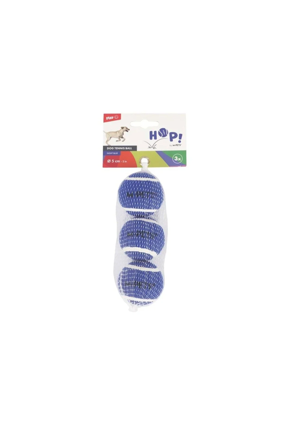 M-Pets HOP TENNİS TOPU BLUE 5CM 3LÜ SET