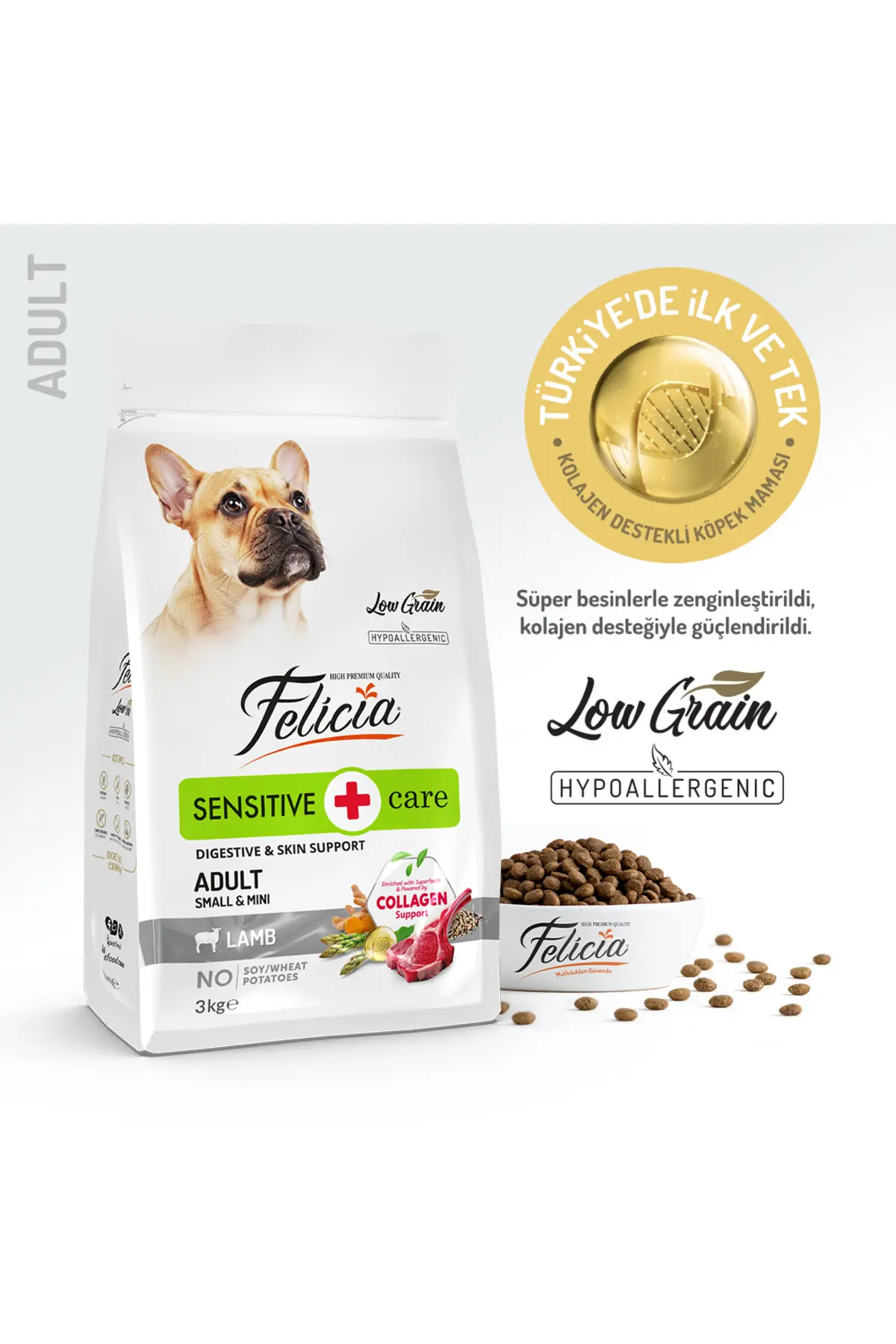 Felicia Small Mini Kuzulu Köpek Maması 3 Kg