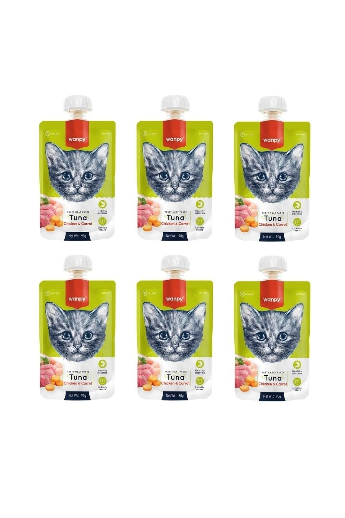 Wanpy Ton Havuç Kedi Et Ezmesi 90 Gr X 6