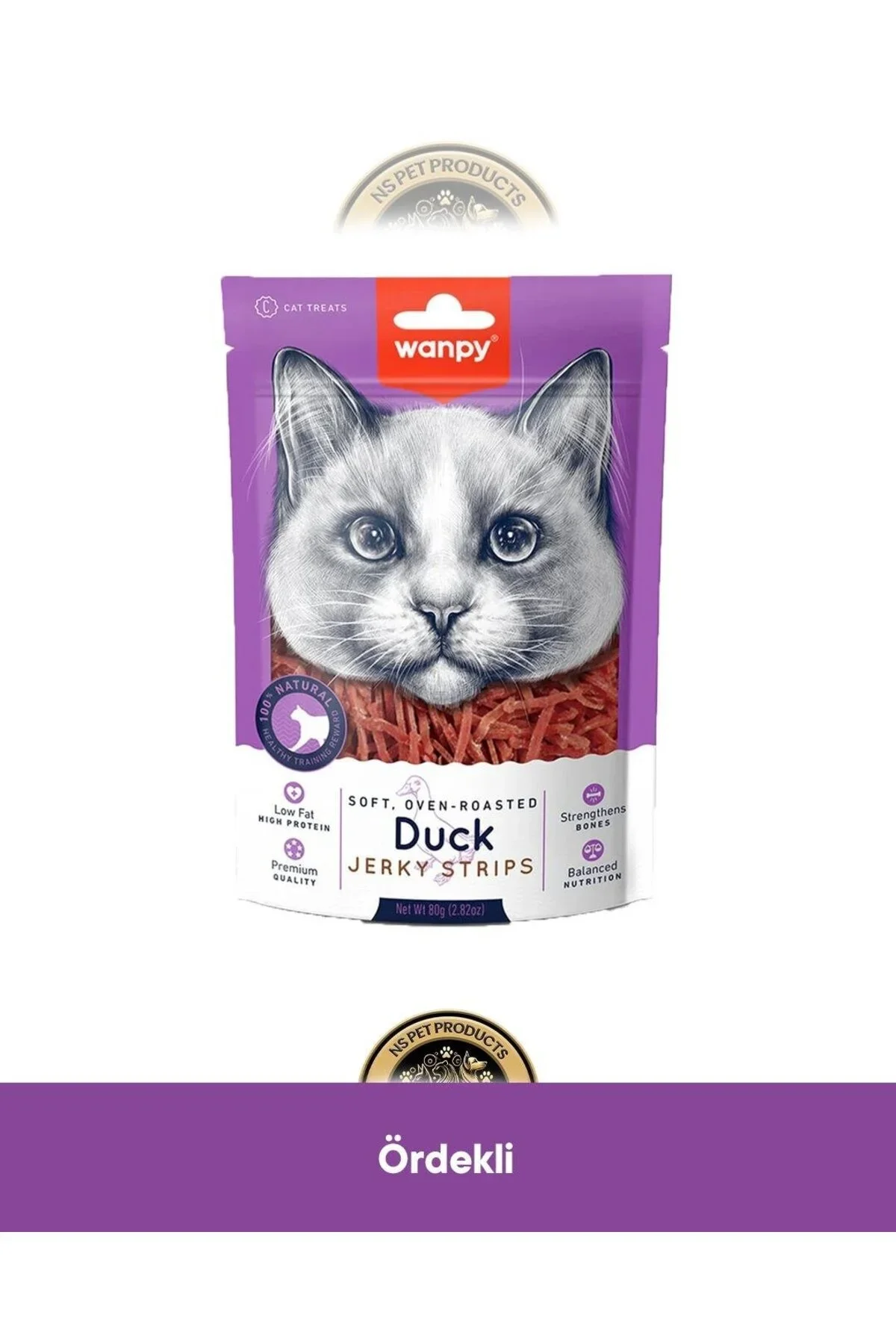 Wanpy Duck Jerky Strips Yumuşak Kedi Ödülü 80 Gr