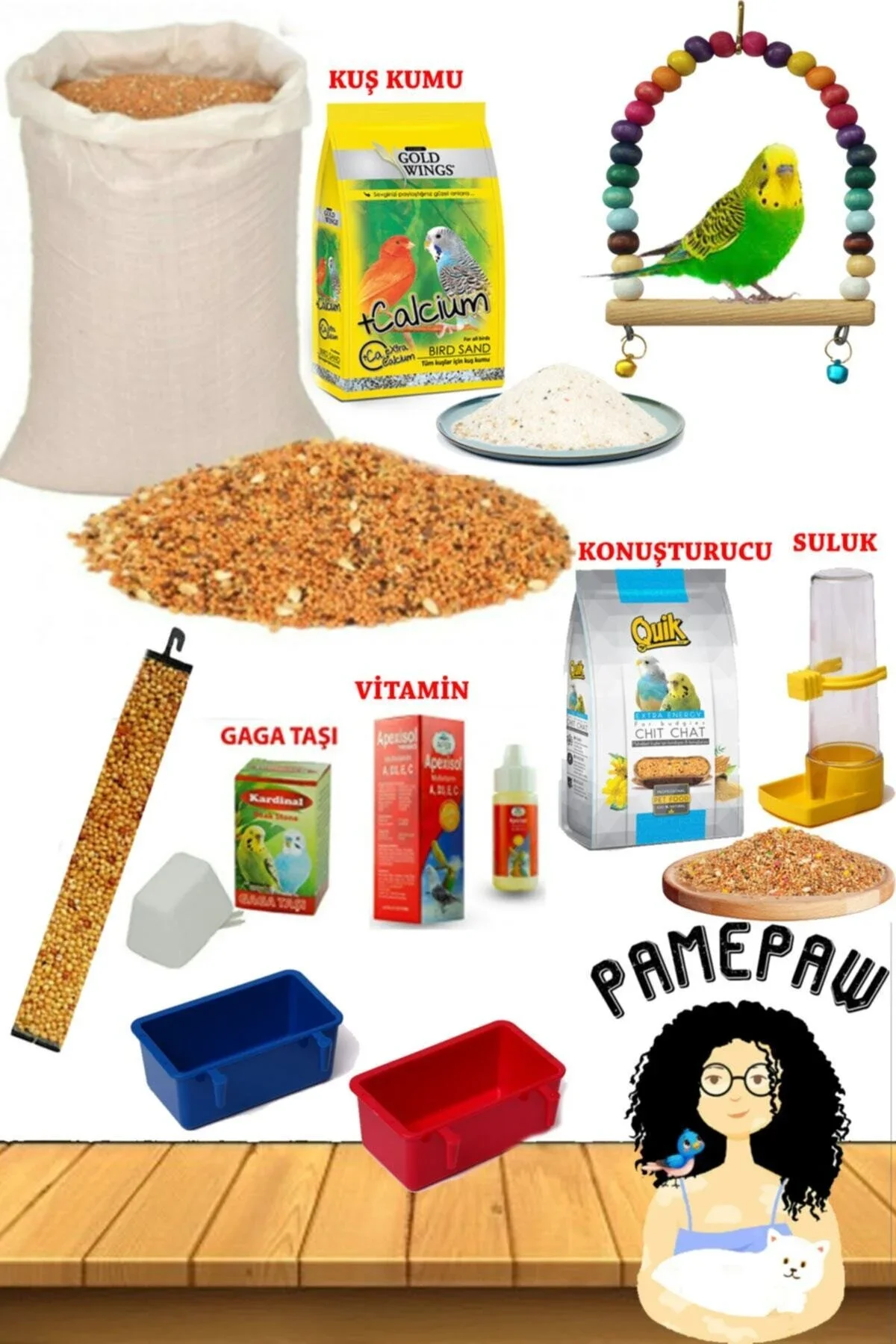 Muhabbet Kuşu Seti 10 Parça