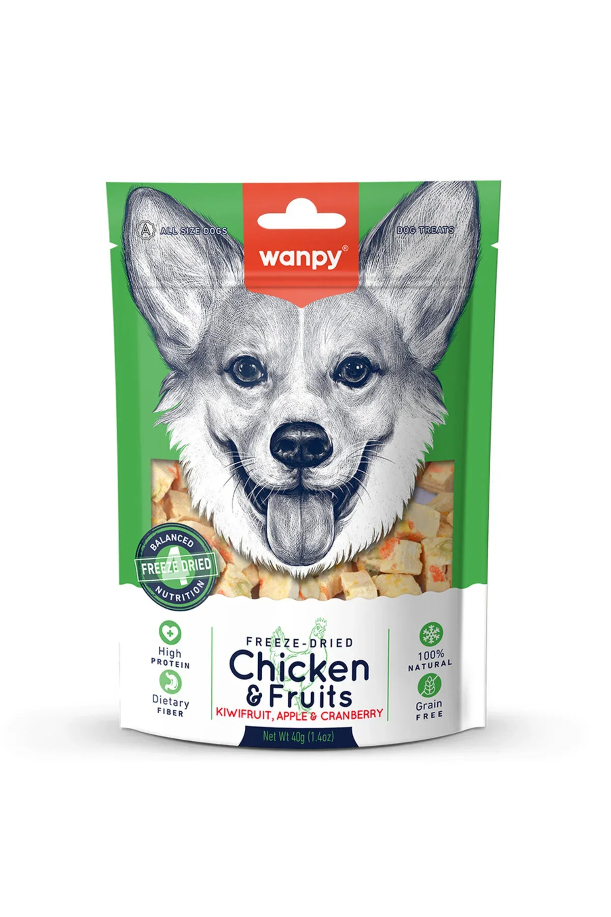 Wanpy Köpek Ödül Chicken Fruits 40 Gr