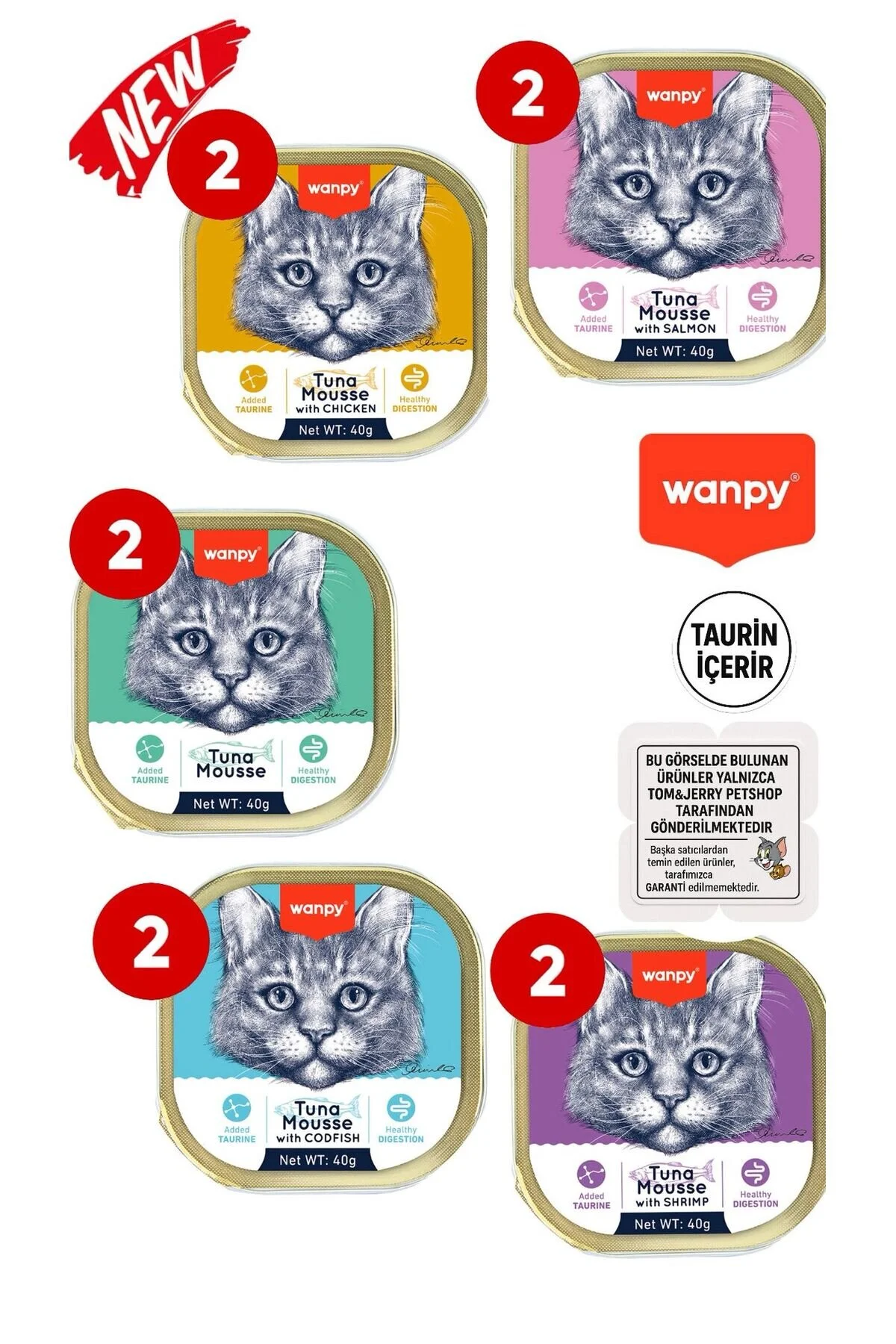 Wanpy Alutray Kedi Konserve 5 Çeşit X 10