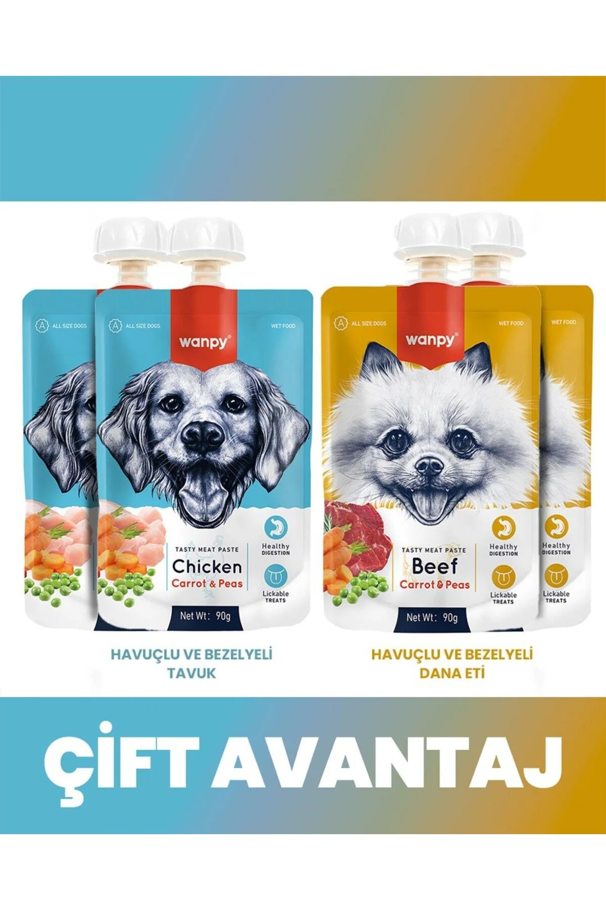 Wanpy Köpek Et Ezme Tavuk Ve Sığır X 2