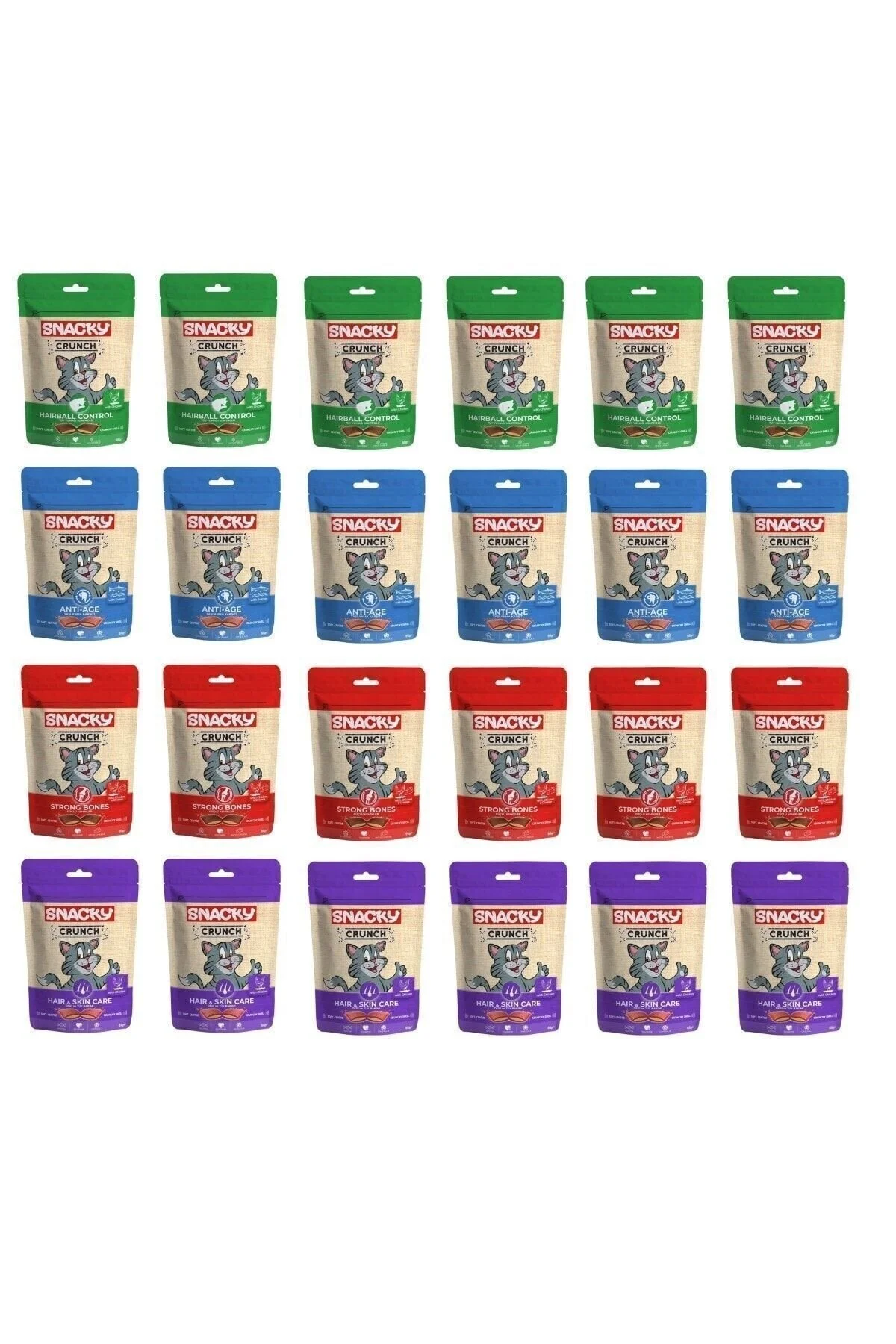 Snacky Kedi Ödül Kraker 4 Çeşit X 24