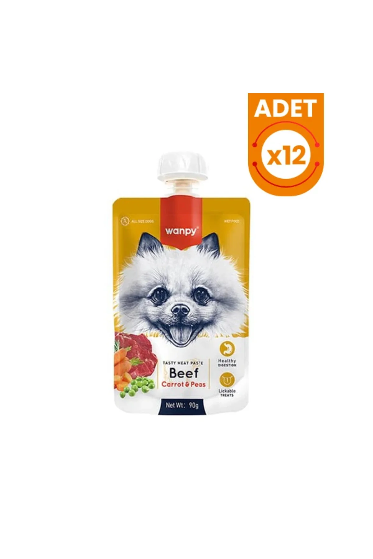 Wanpy Sığır Havuç Köpek Et Ezmesi 90 Gr X 12