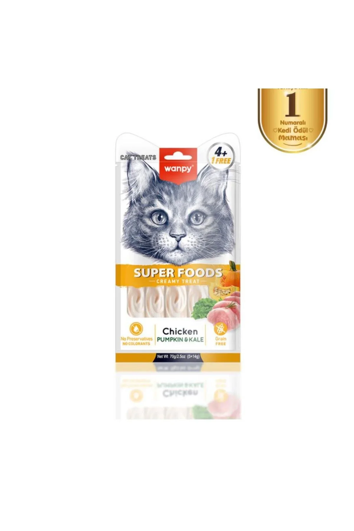 Wanpy Superfood Balkabak Karalahana Kedi Krema Ödül 5 li