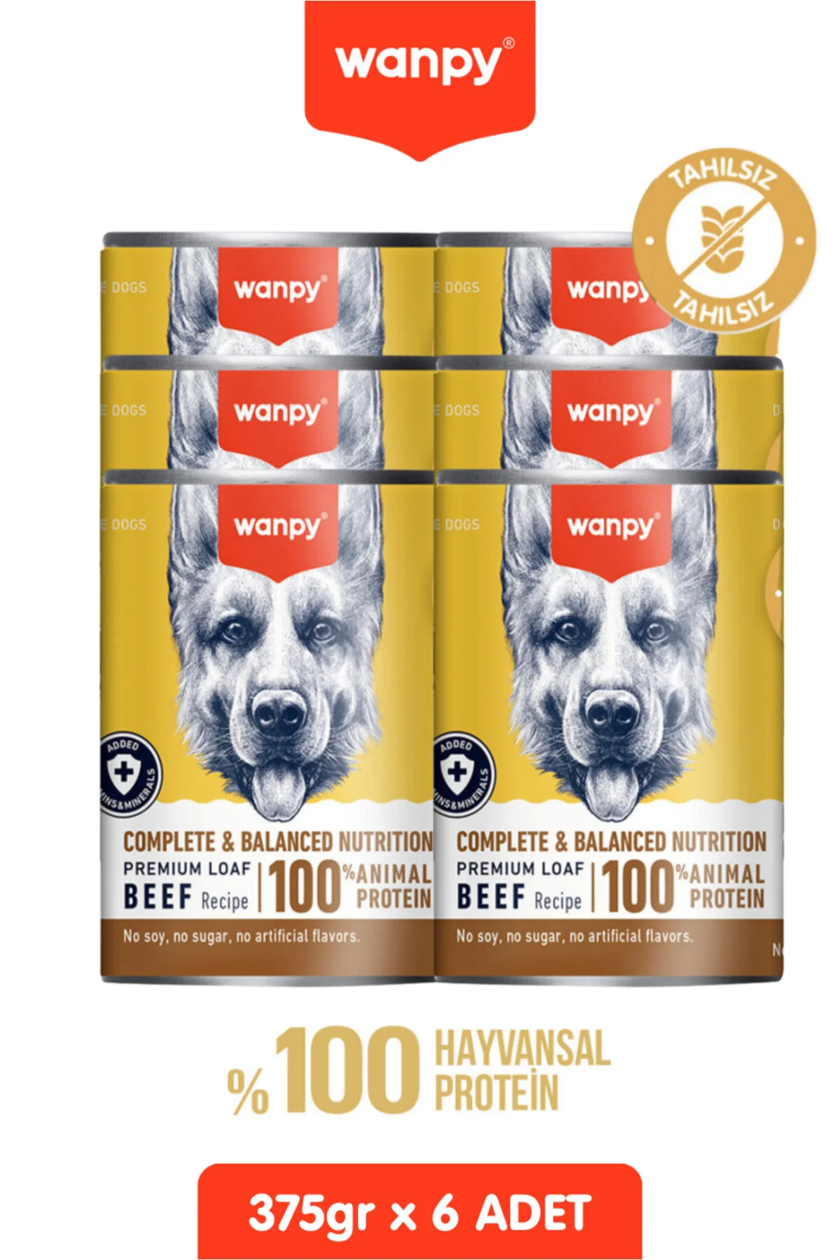 Wanpy Köpek Konserve Beef 375 Gr X 6