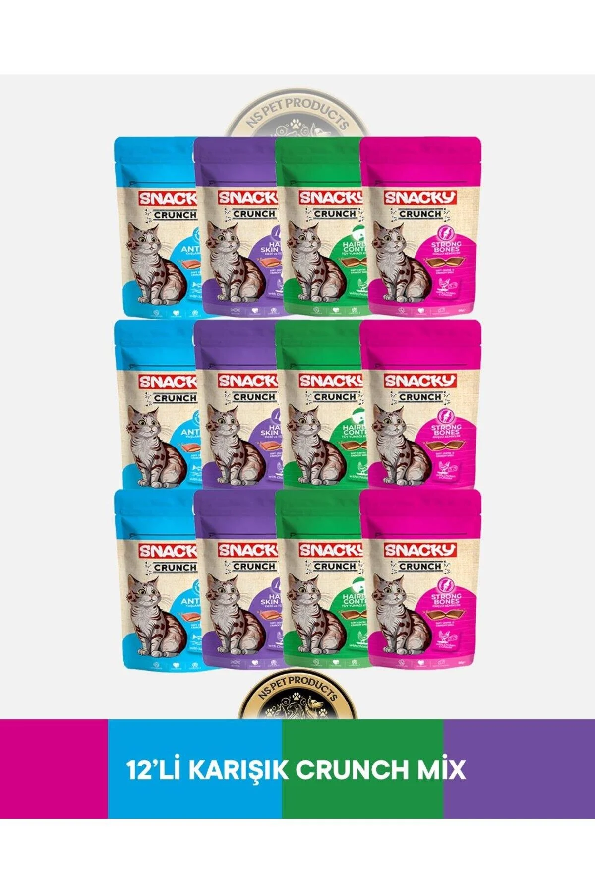 Snaky Crunch Kedi Ödül 4 Çeşit X 12