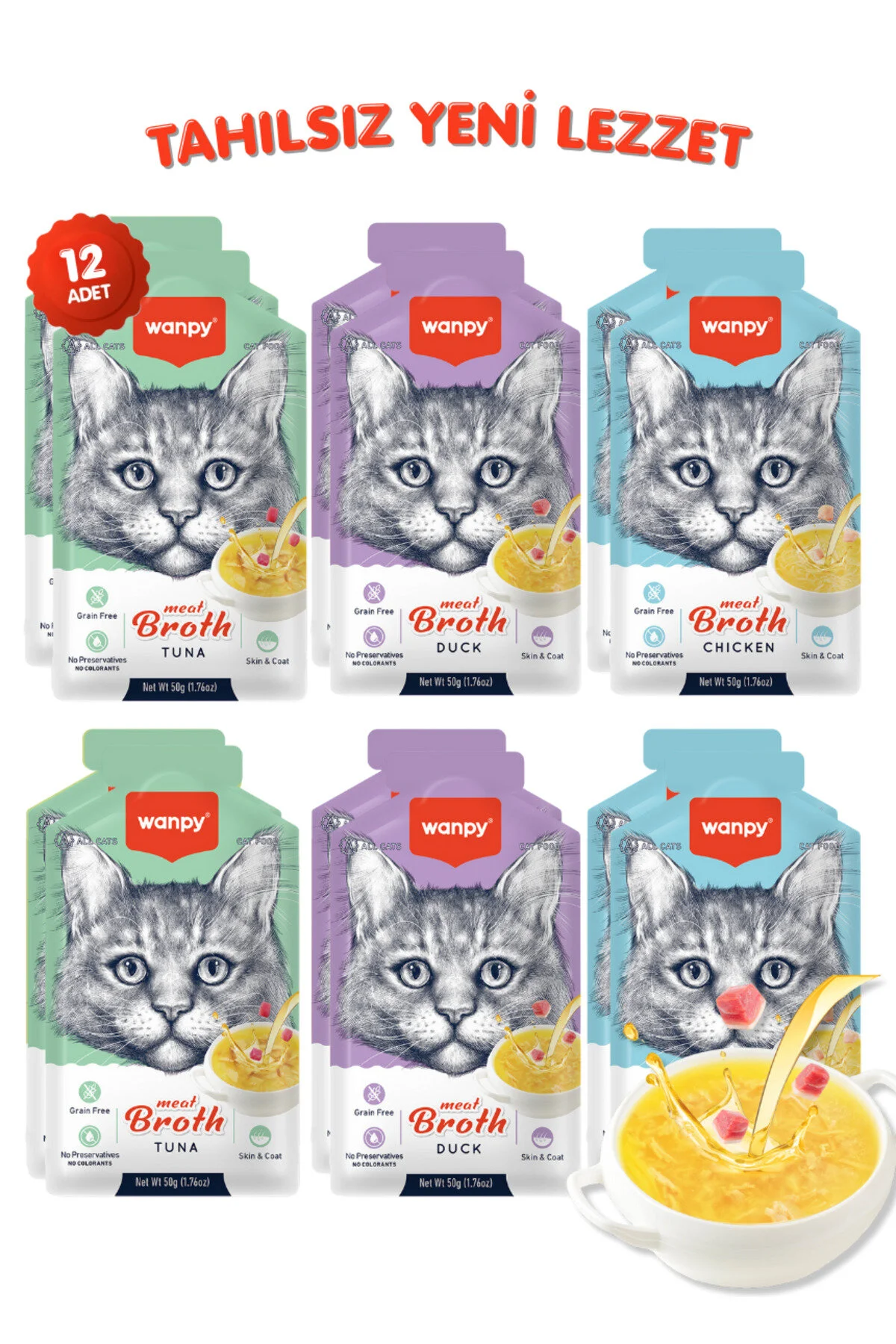 Wanpy Kedi Çorba 3 Çeşit X 6