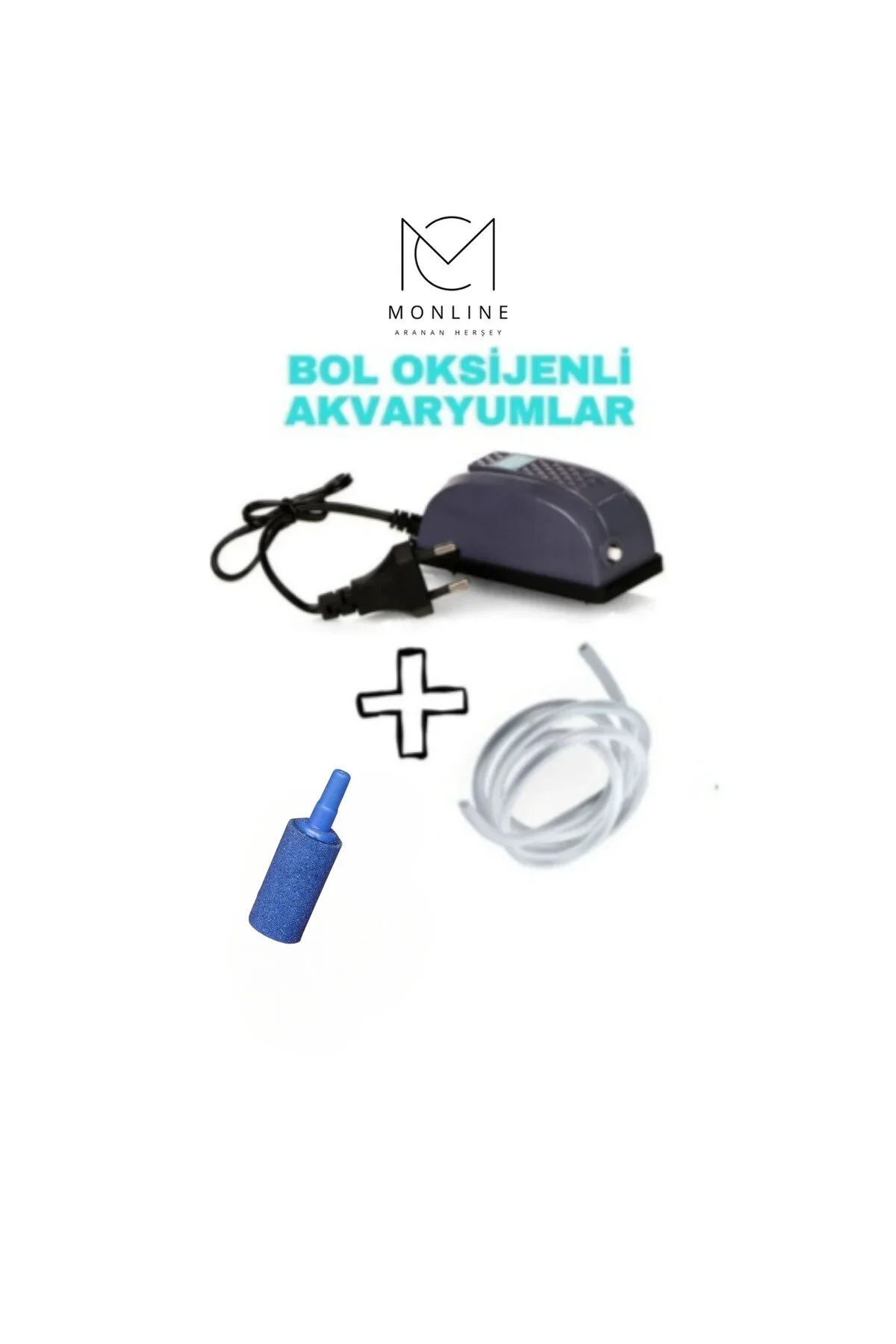 Akvaryum Hava Motor + Hortum + Silindir Hava Taşı