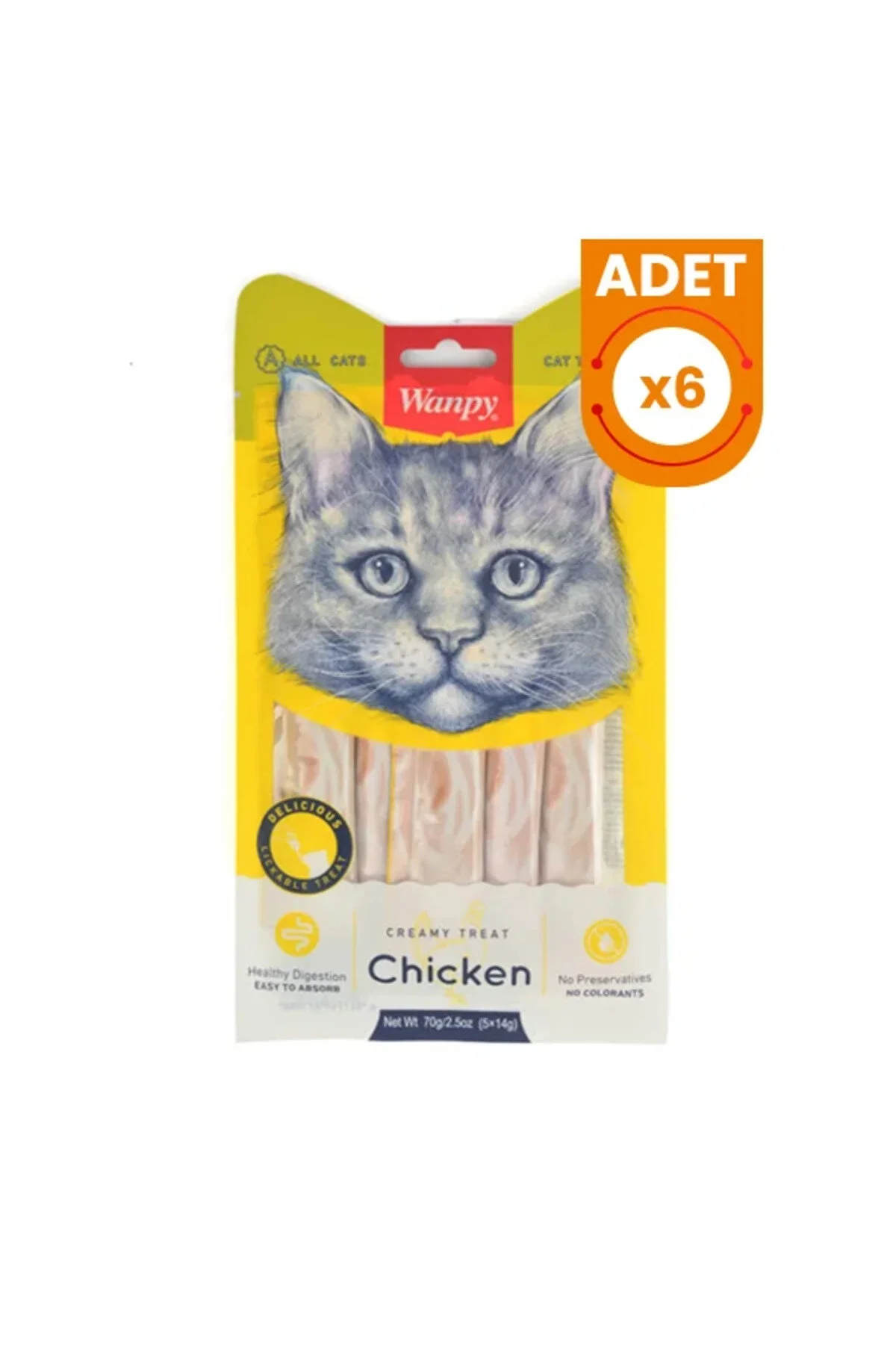 Wanpy Kedi Krema Tavuklu 5 X 14 Gr X 6