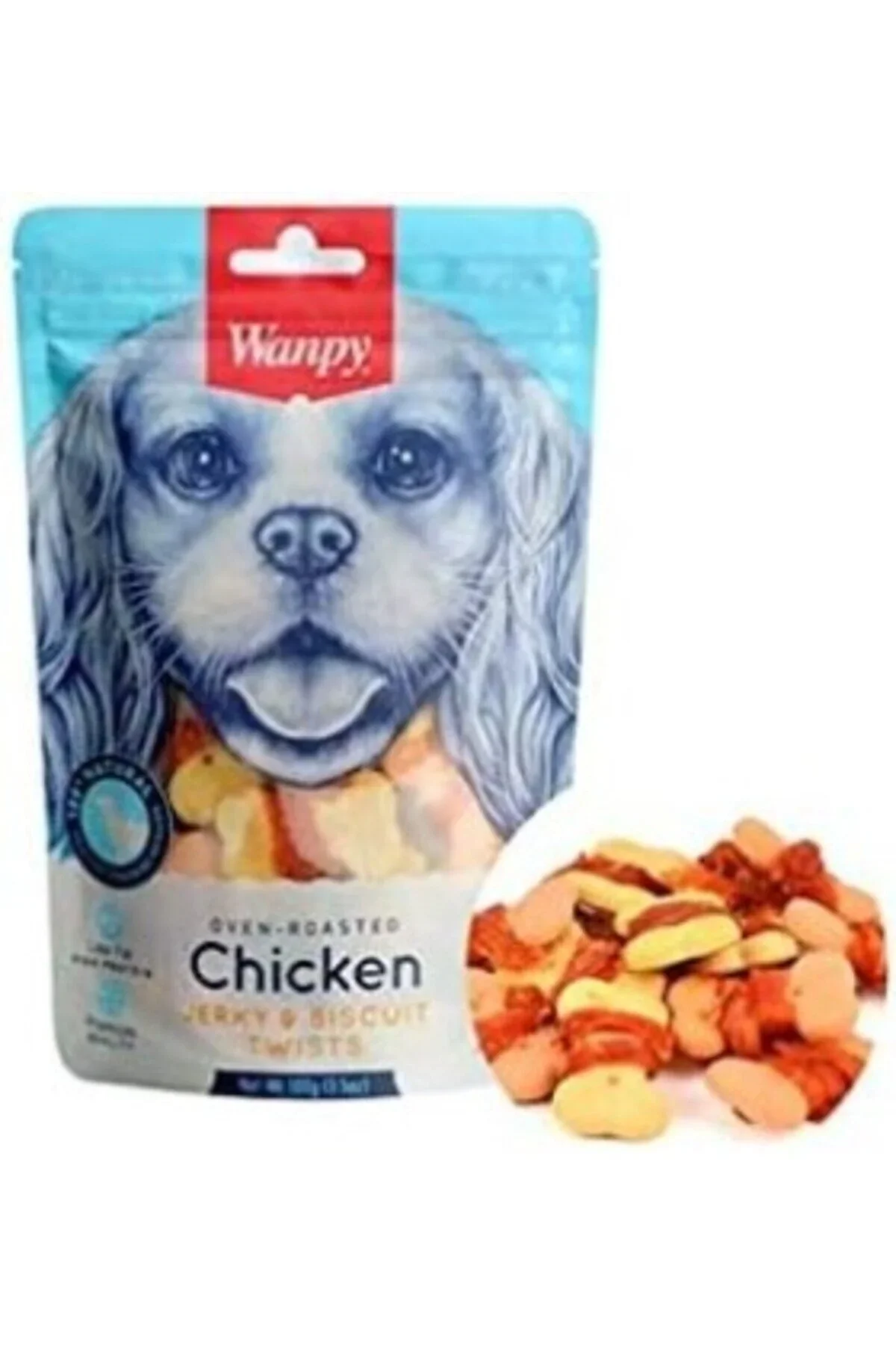 Wanpy Chicken Jerky Biscuit Twists Köpek Ödül 100 Gr