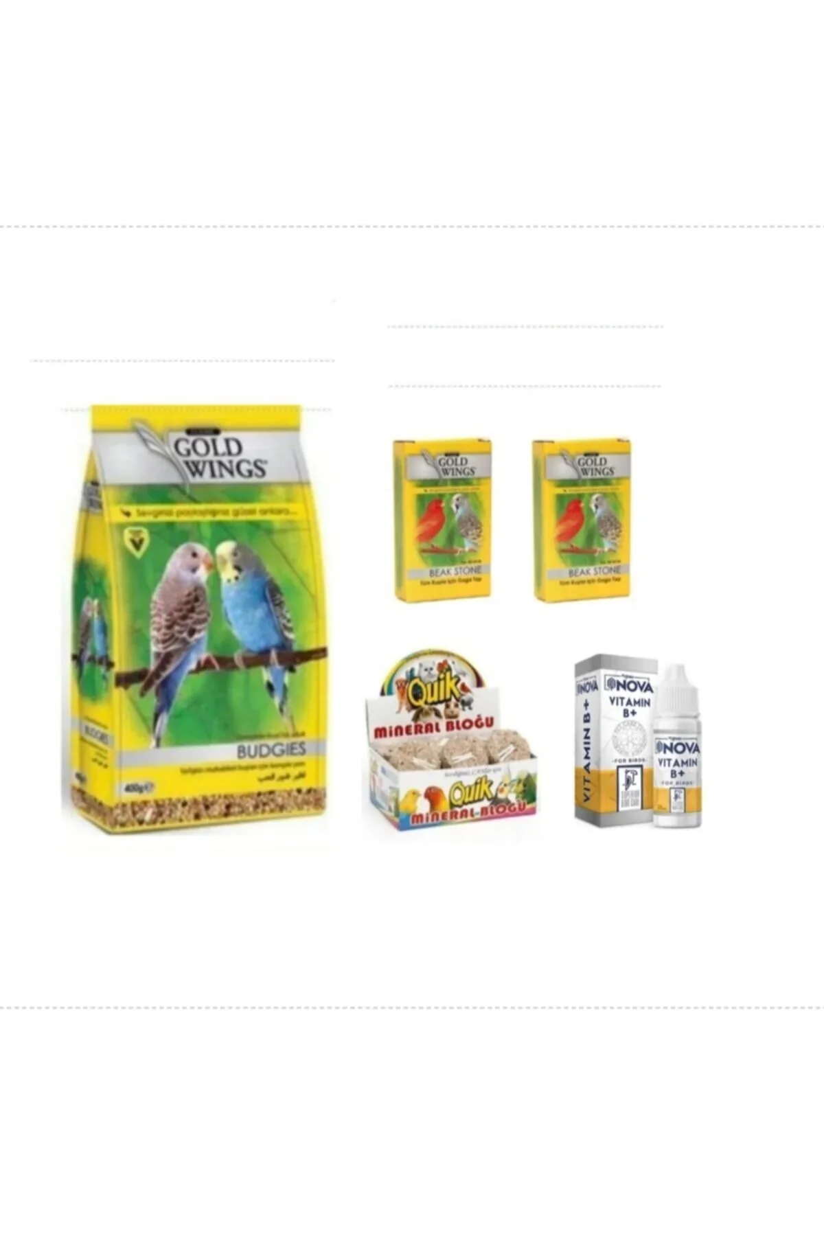 Gold Wings Wings Yetişkin Muhabbet Kuşu Yemi Ve Başlangıç Seti 5 Parça