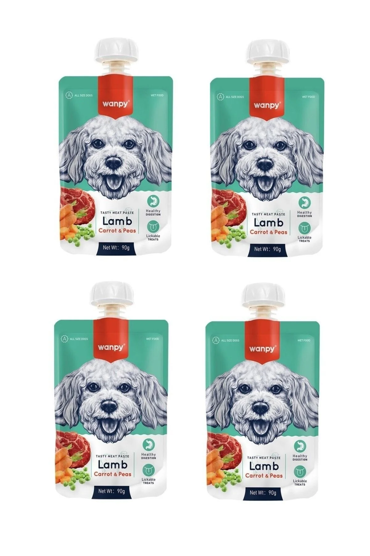 Wanpy Kuzu Havuç Köpek Et Ezmesi 90 Gr X 4