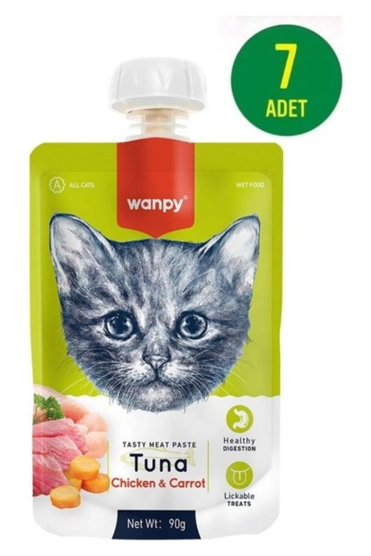 Wanpy Ton Havuç Kedi Et Ezmesi 90 Gr X 7