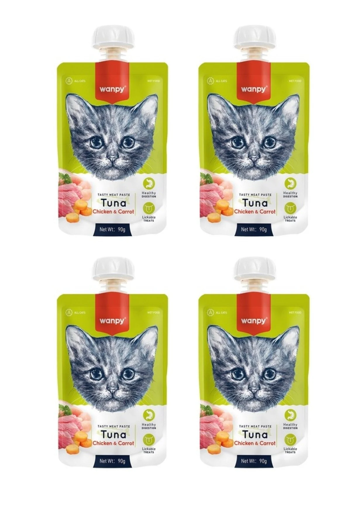 Wanpy Ton Havuç Kedi Et Ezmesi 90 Gr X 4