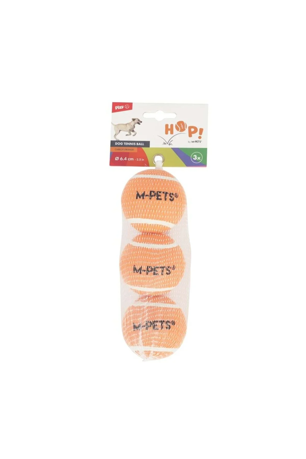 M-Pets  HOP TENNİS TOPU ORANGE 6,4CM 3LÜ SET