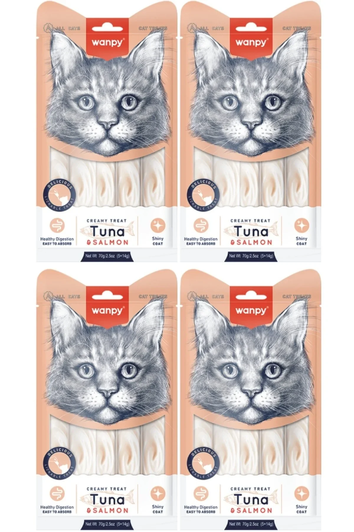 Wanpy Ton Somon Kedi Krema X 4 Paket