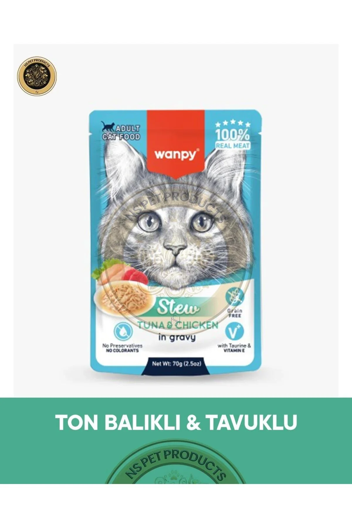 Wanpy Ton Balık Tavuk Pouch Kedi 70 Gr