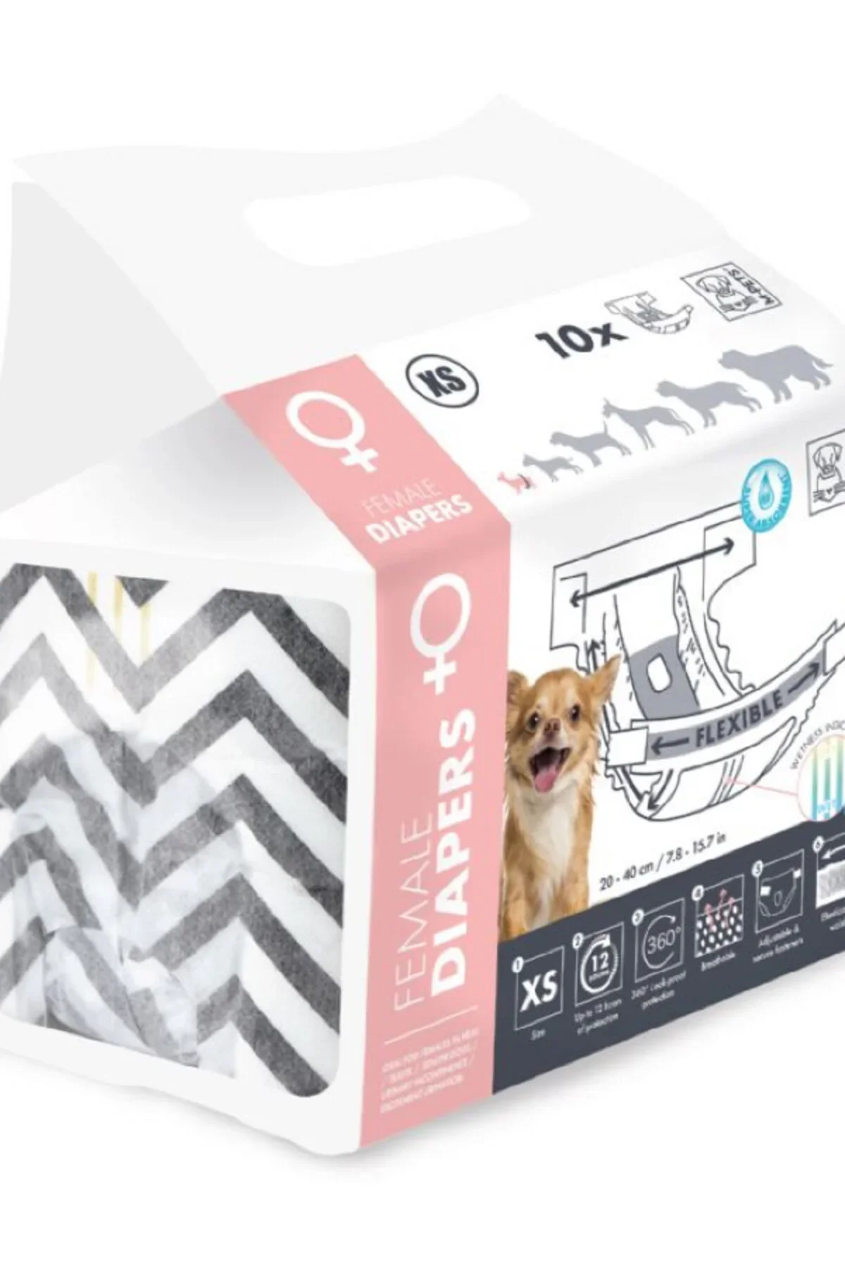 M-Pets Diapers Dişi Köpek Külot XS Boy 10 lu