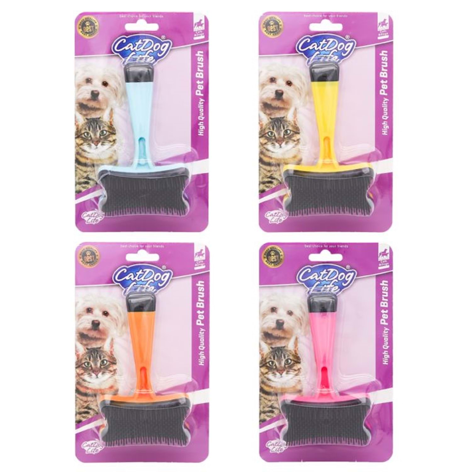 Cat Dog Life Plastik Uçlu Basmalı Tarak
