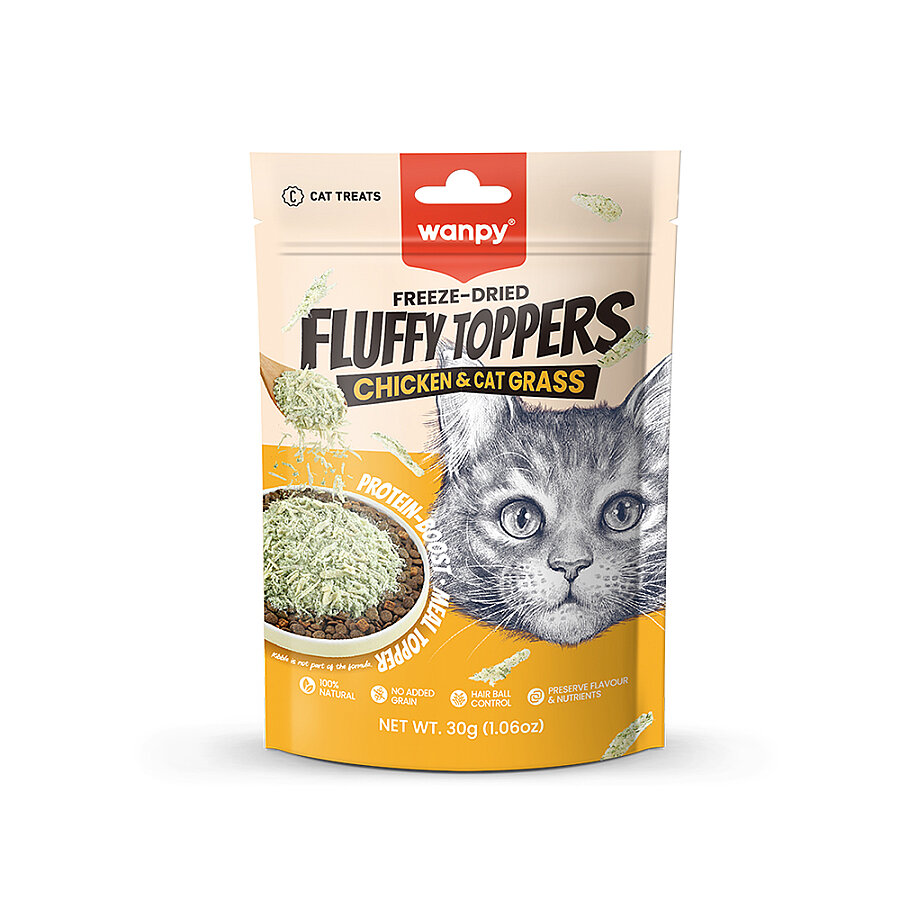 Wanpy Dondurularak Kurutulmuş Fluffy Toppers – Tavuk & Kedi Otu - 30g