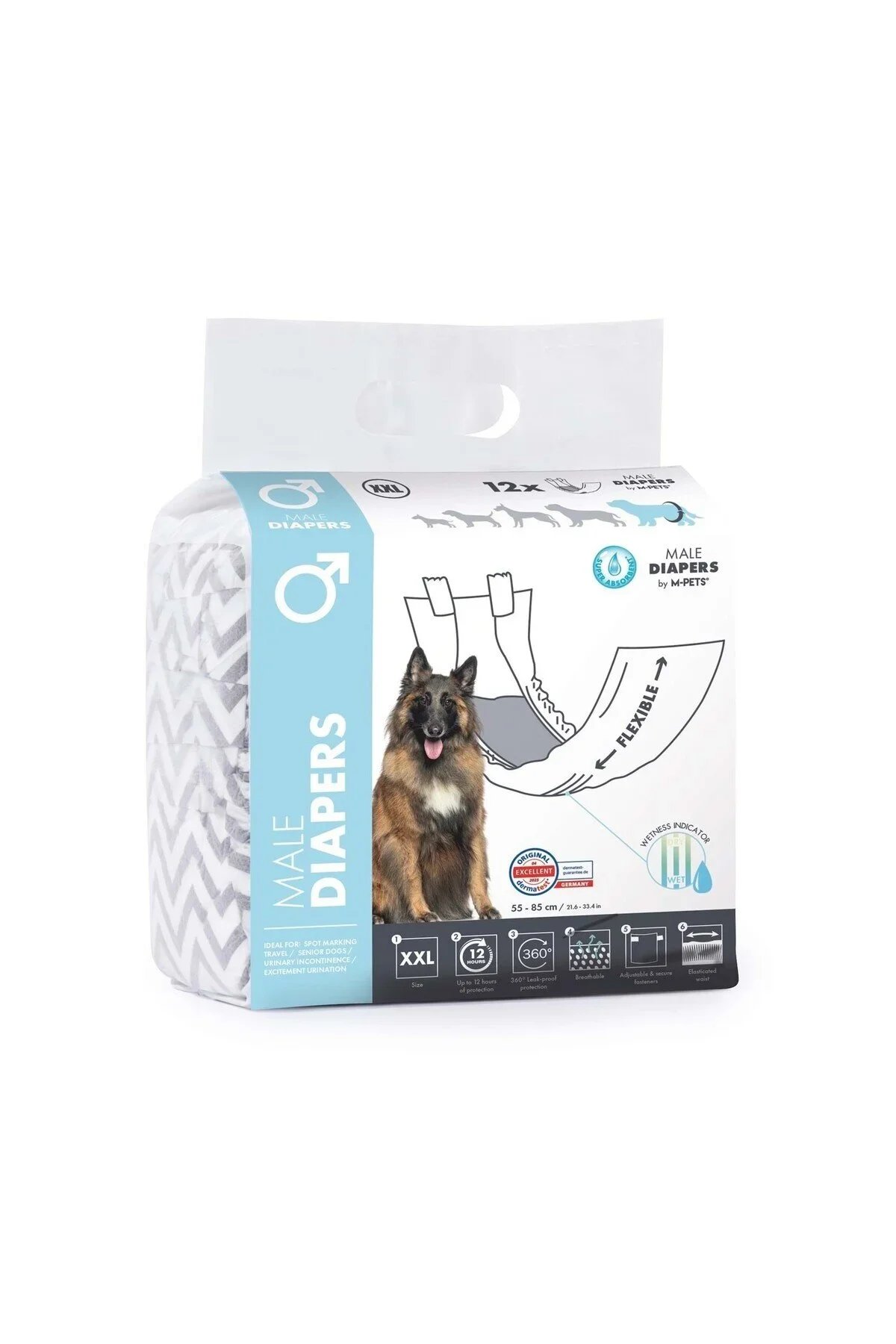 M-Pets Diapers Erkek Köpekler İçin Külot XXL Boy 12 li