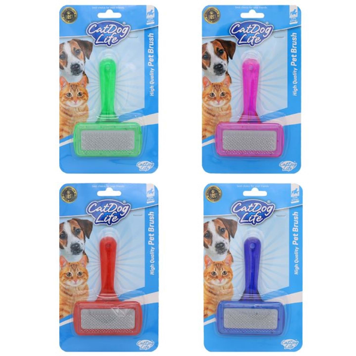 Cat Dog Life Kedi ve Köpekler İçin Telli Fırça Fosforlu