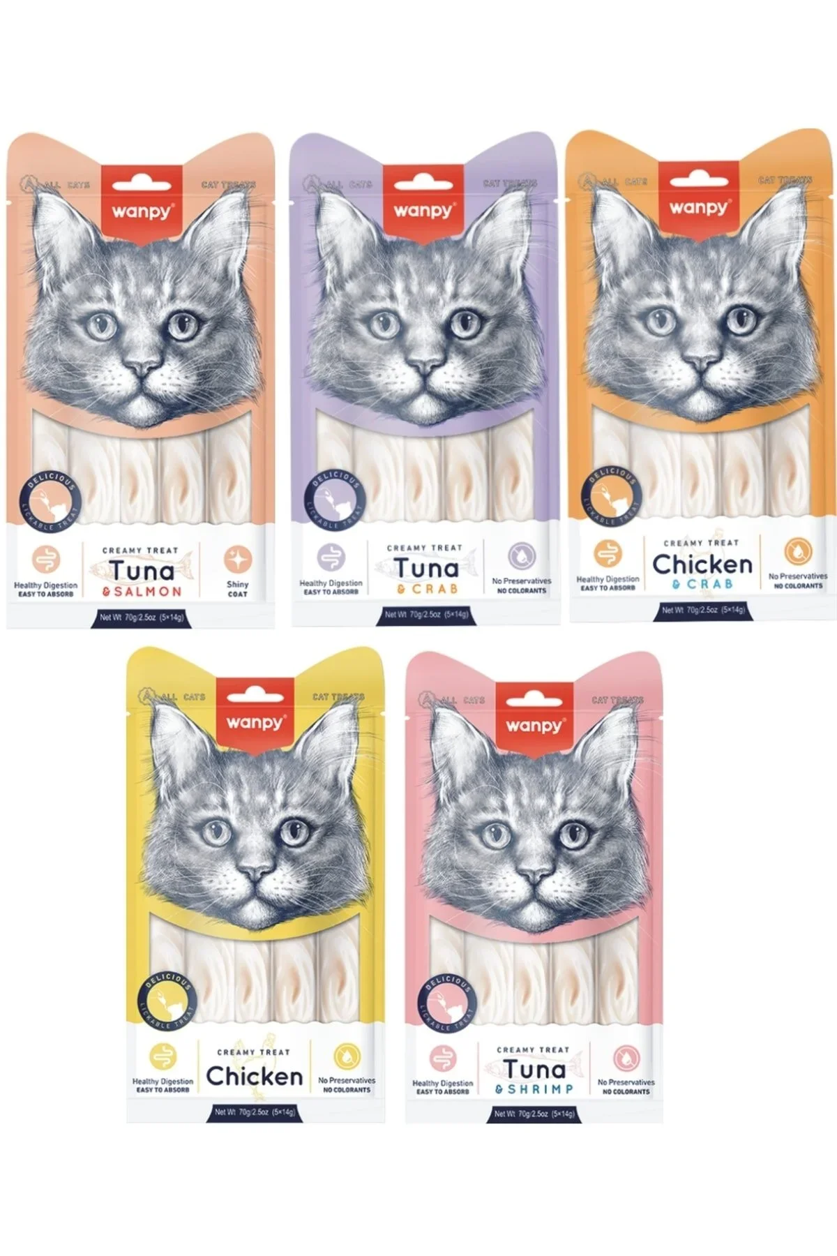 Wanpy Kedi Krema 5 li Paket