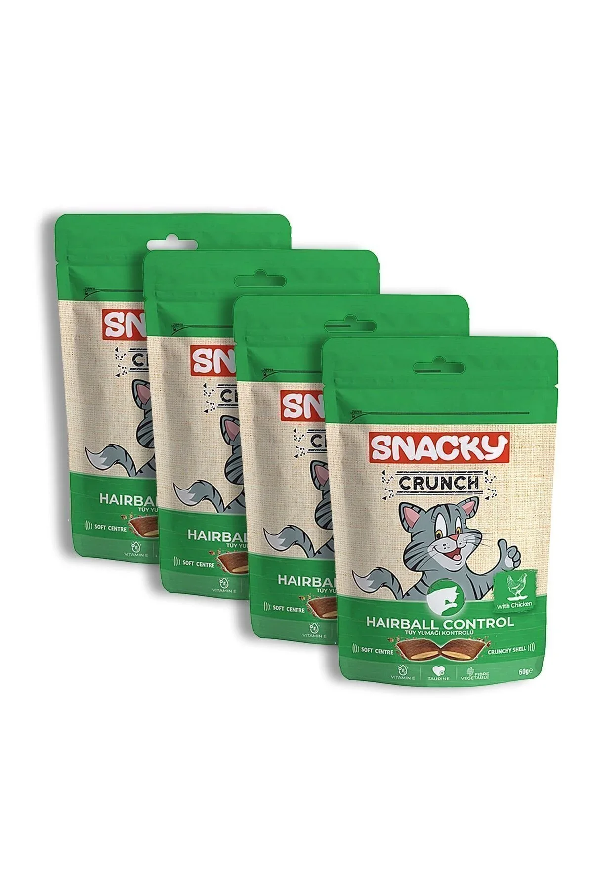 Snacky Kedi Ödül Kraker Hairball Control X 4 Paket