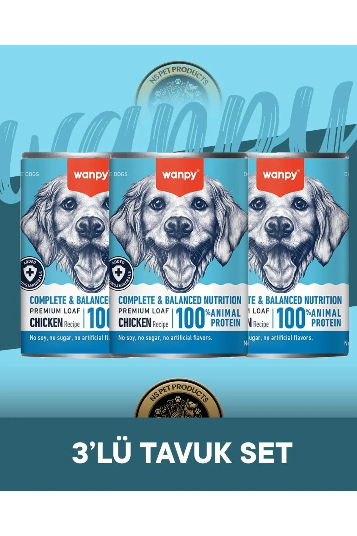 Wanpy Köpek Konserve 375 Gr Tavuk X 3