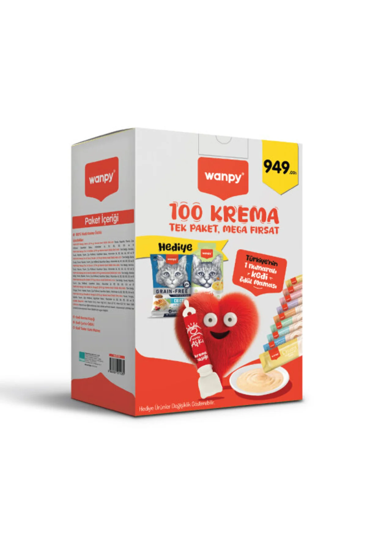 Wanpy Kedi Krema Paketi 100 lü