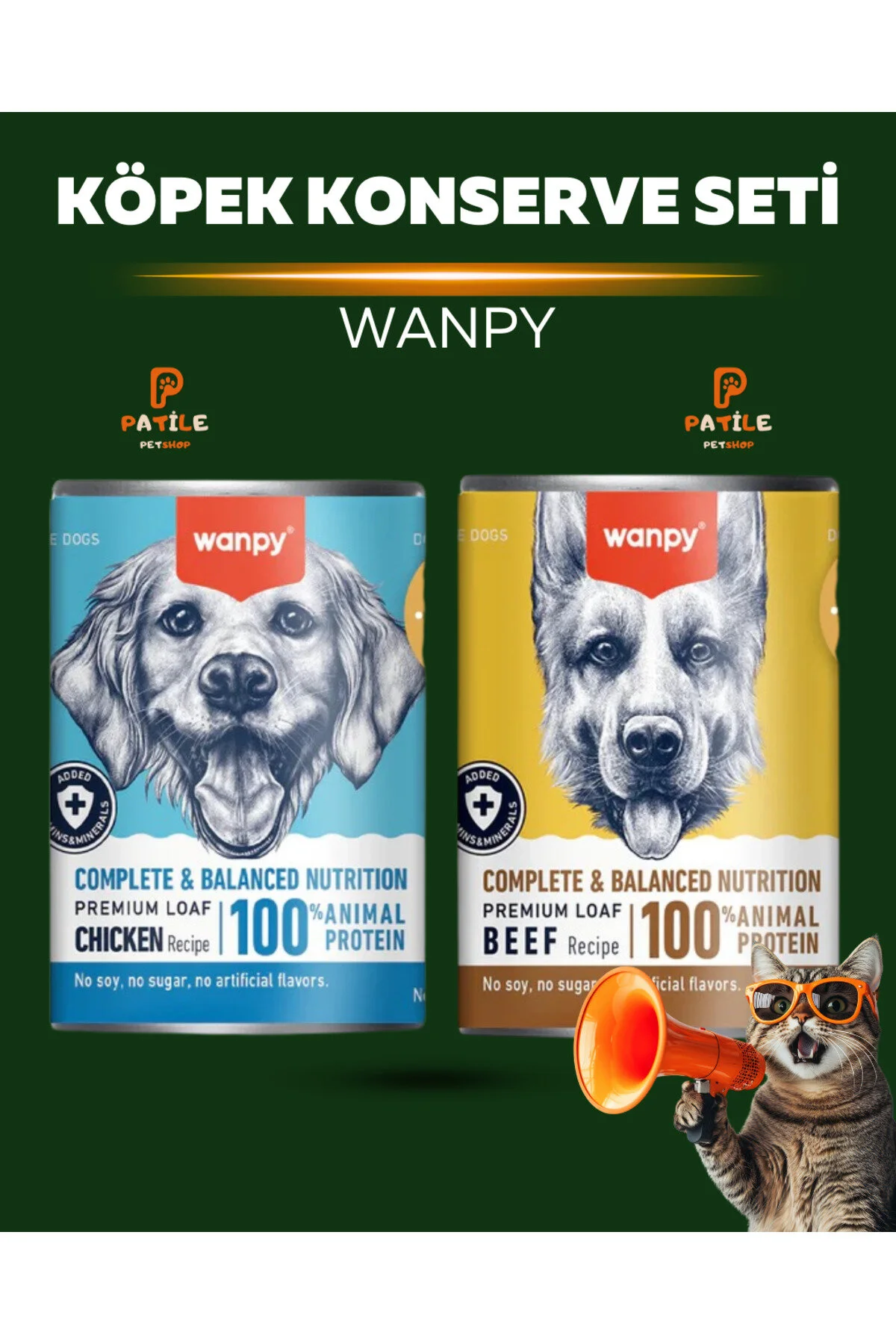 Wanpy Köpek Konserve 375 Gr Tavuk & Beef X 2