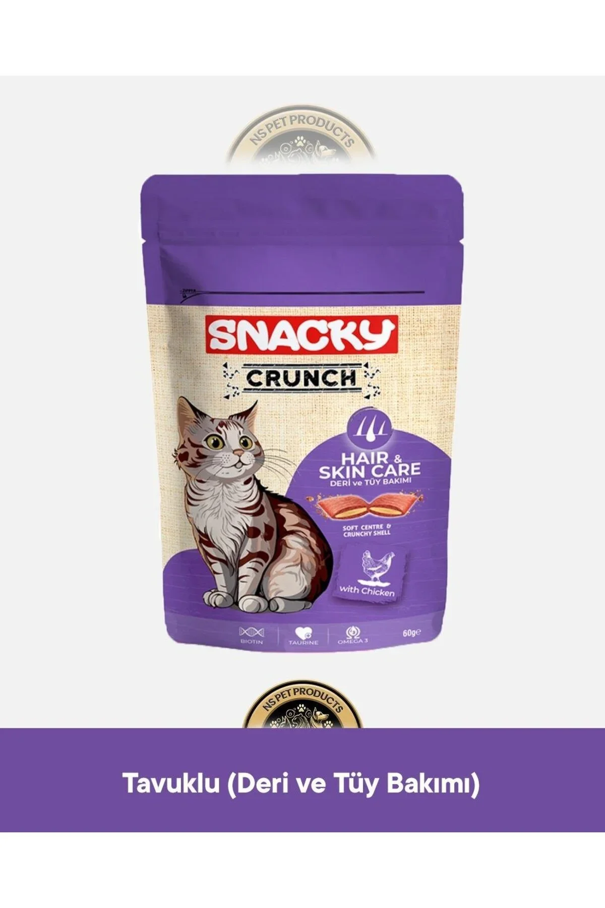 Snacky Kedi Crunch Ödül Hair Skin Tavuklu